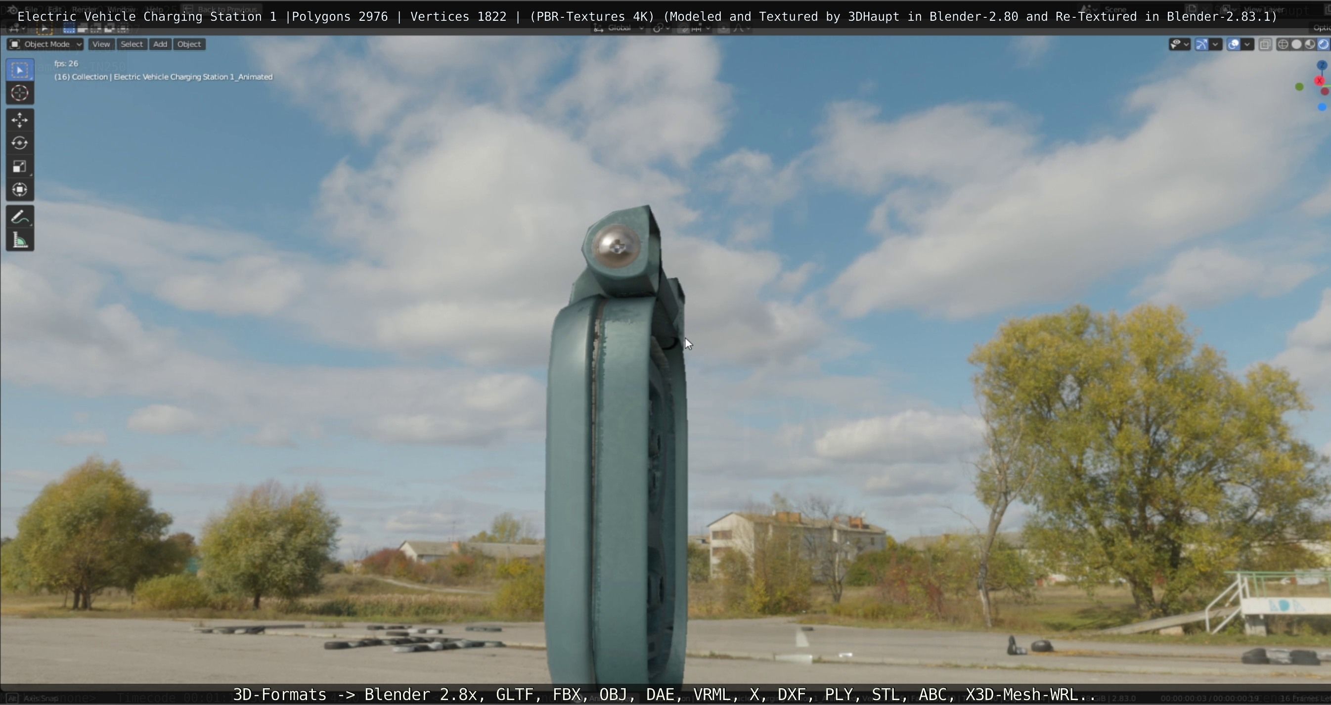 Electric Vehicle Charging Station 1  Low-poly 3D model_57