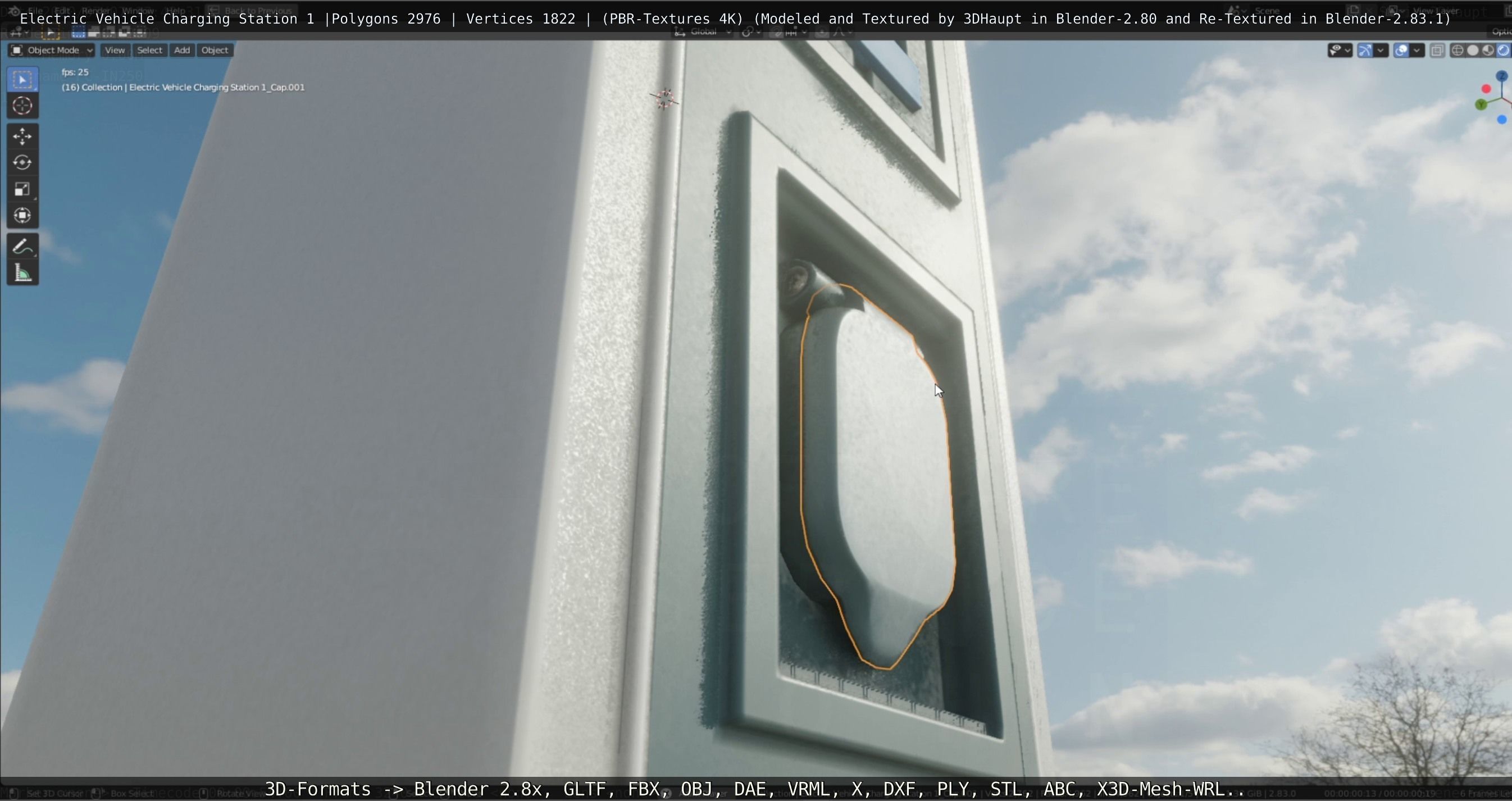 Electric Vehicle Charging Station 1  Low-poly 3D model_48