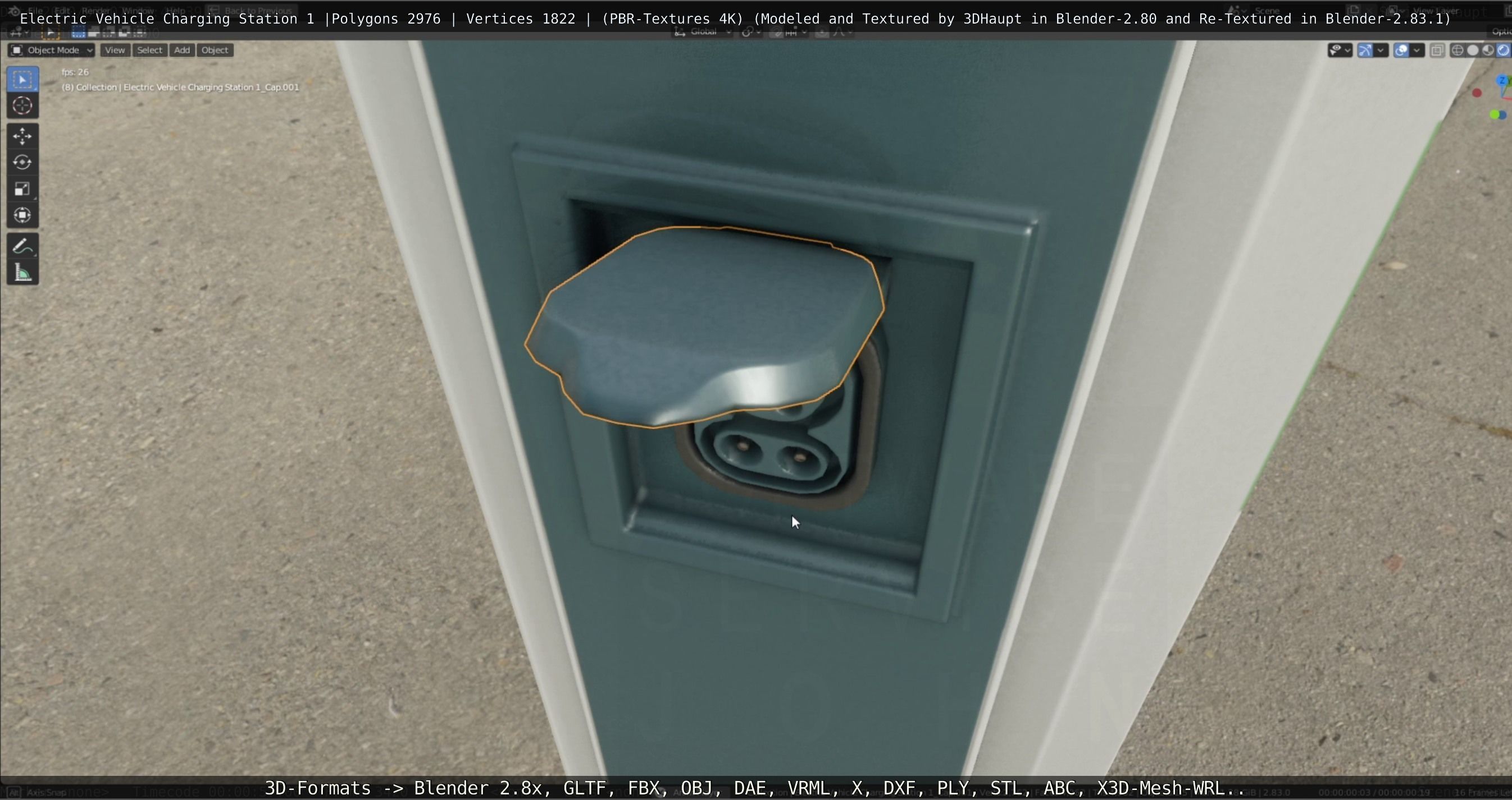 Electric Vehicle Charging Station 1  Low-poly 3D model_47