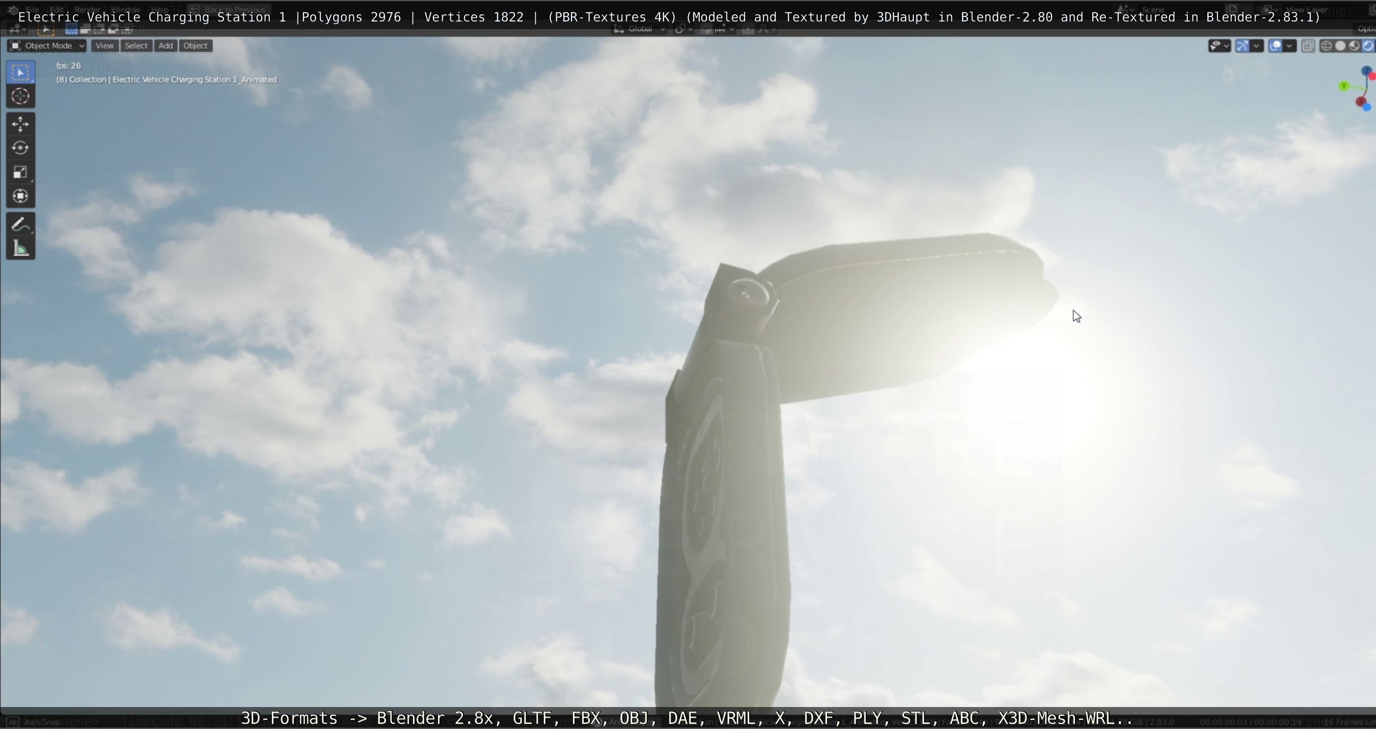 Electric Vehicle Charging Station 1  Low-poly 3D model_60