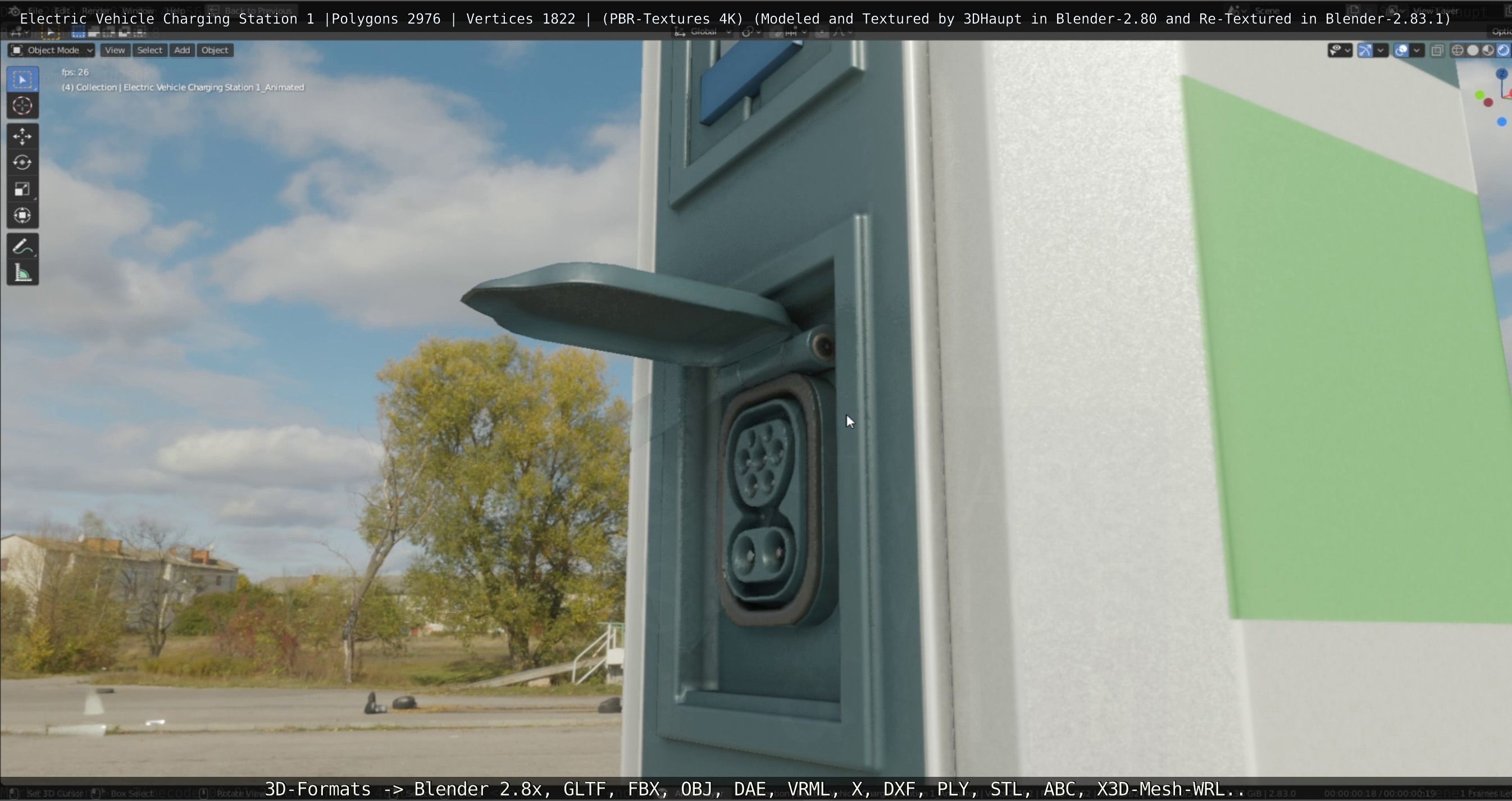 Electric Vehicle Charging Station 1  Low-poly 3D model_63