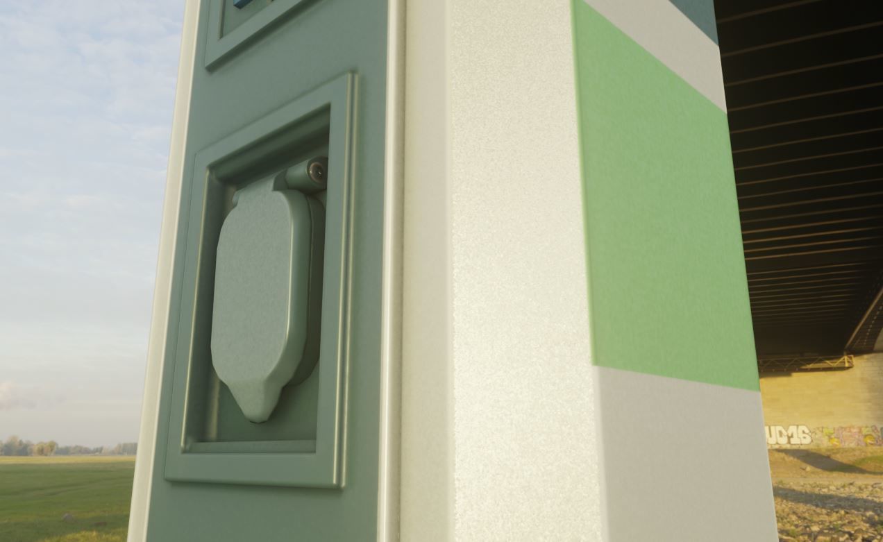 Electric Vehicle Charging Station 1  Low-poly 3D model_3