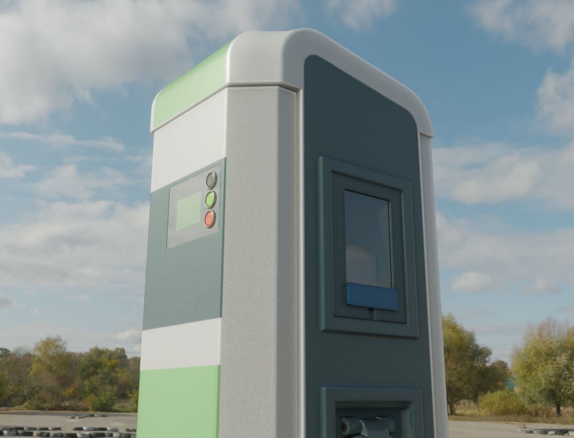 Electric Vehicle Charging Station 1  Low-poly 3D model_15