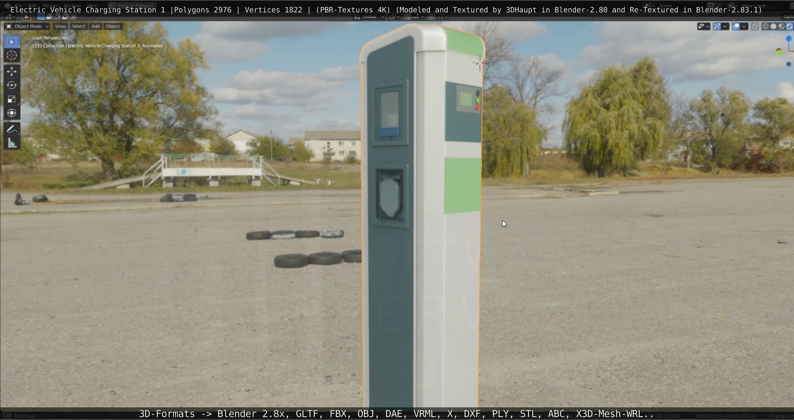 Electric Vehicle Charging Station 1  Low-poly 3D model_20