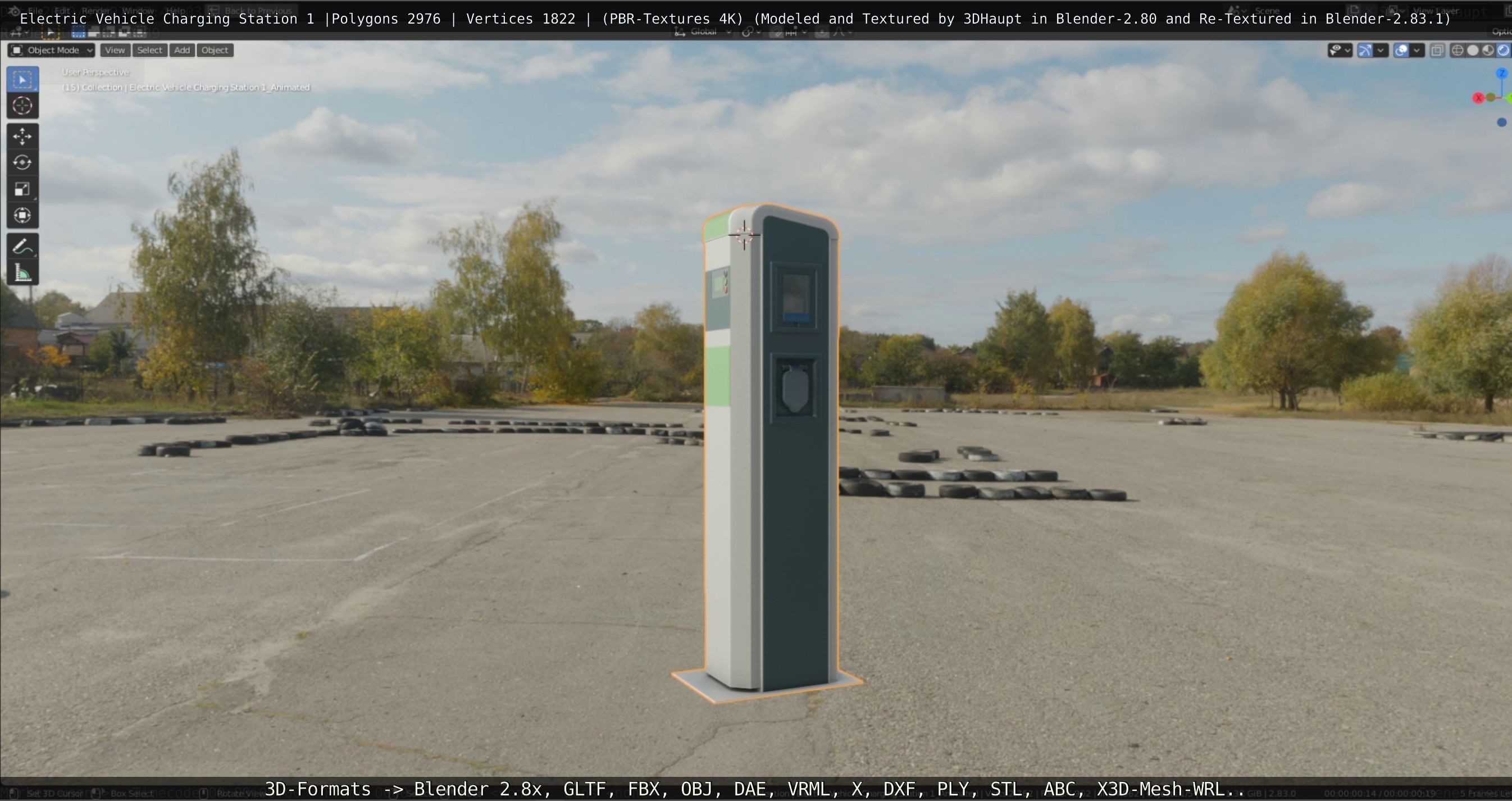 Electric Vehicle Charging Station 1  Low-poly 3D model_18