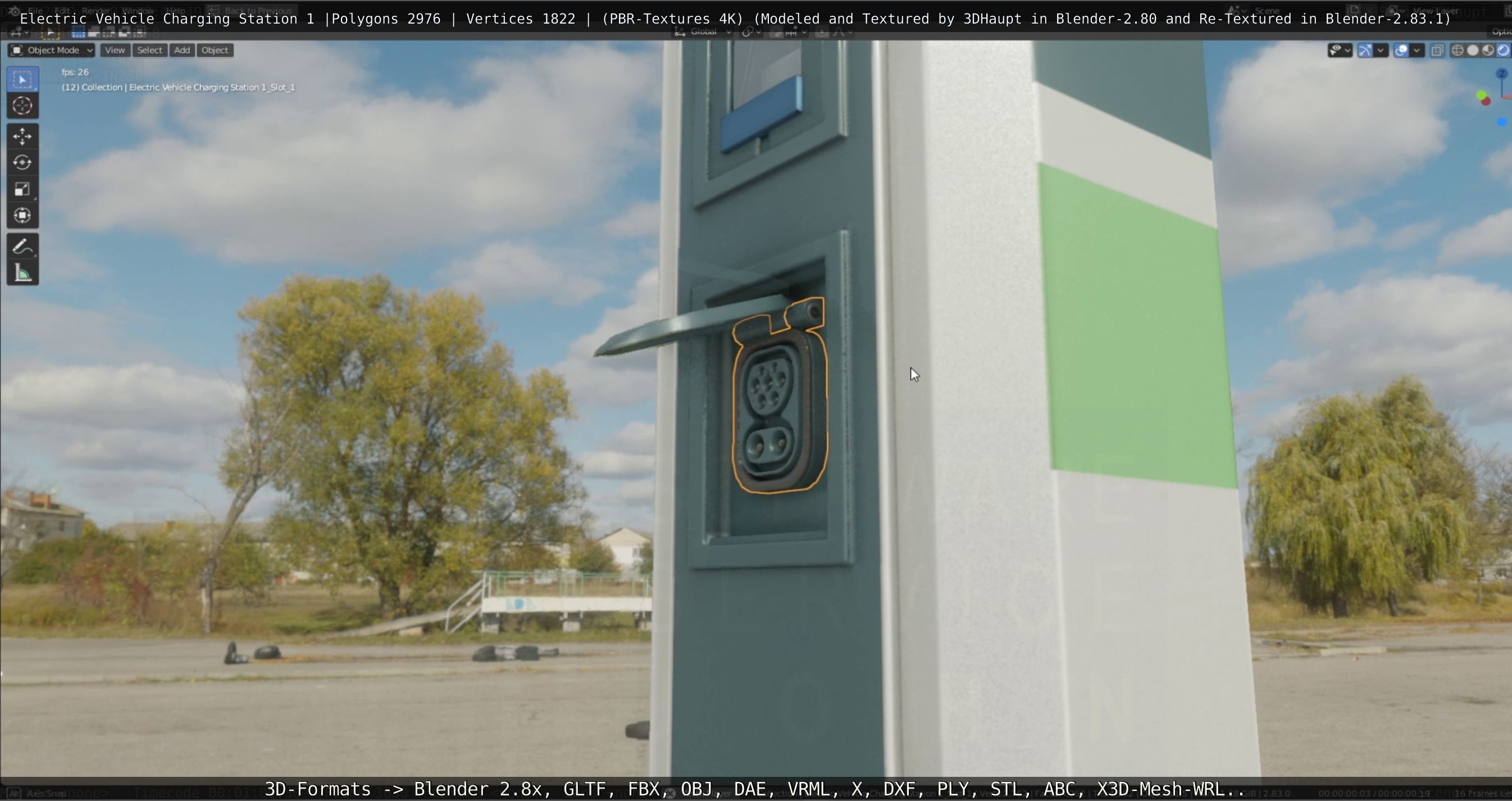 Electric Vehicle Charging Station 1  Low-poly 3D model_51