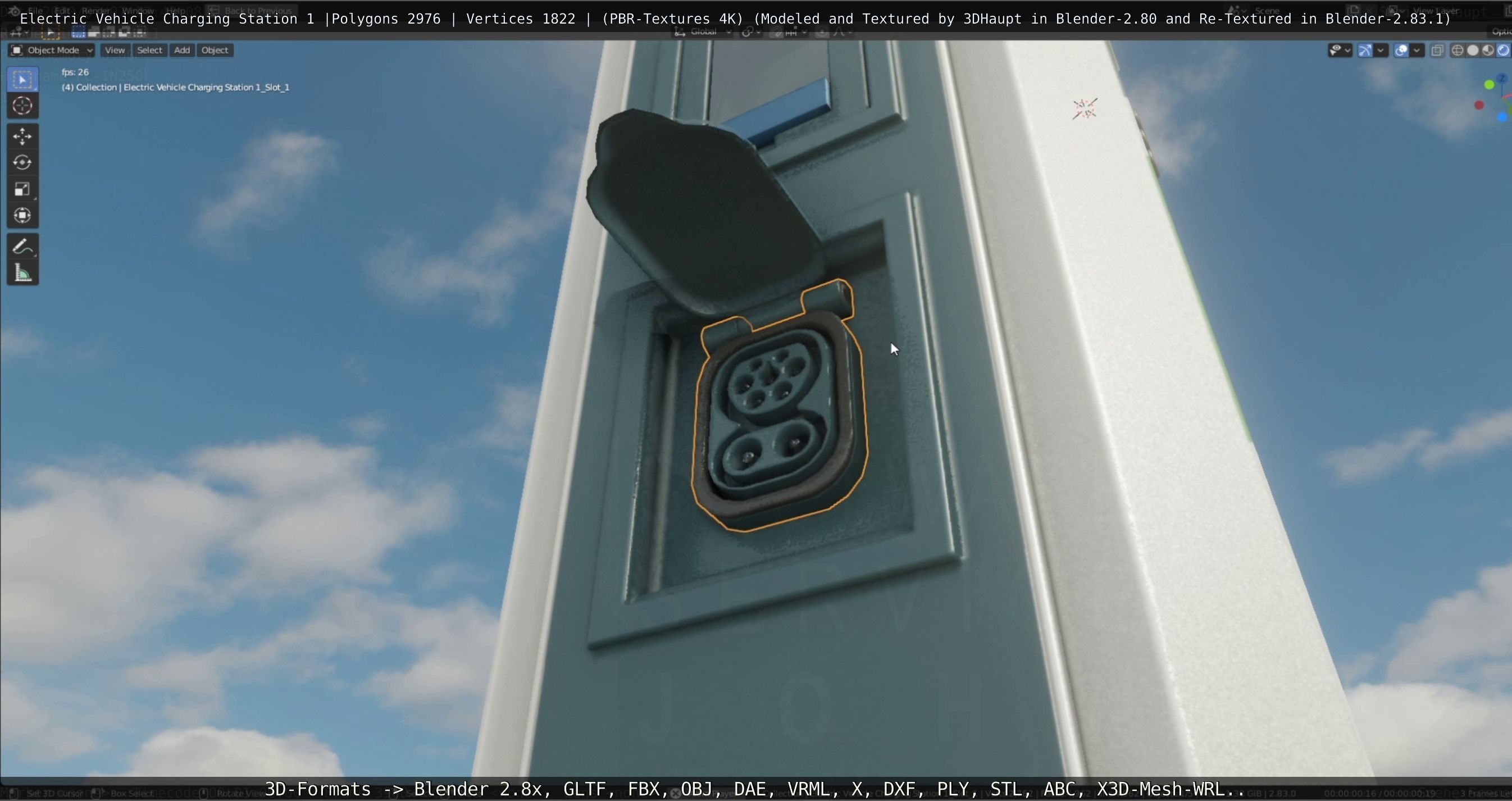 Electric Vehicle Charging Station 1  Low-poly 3D model_52