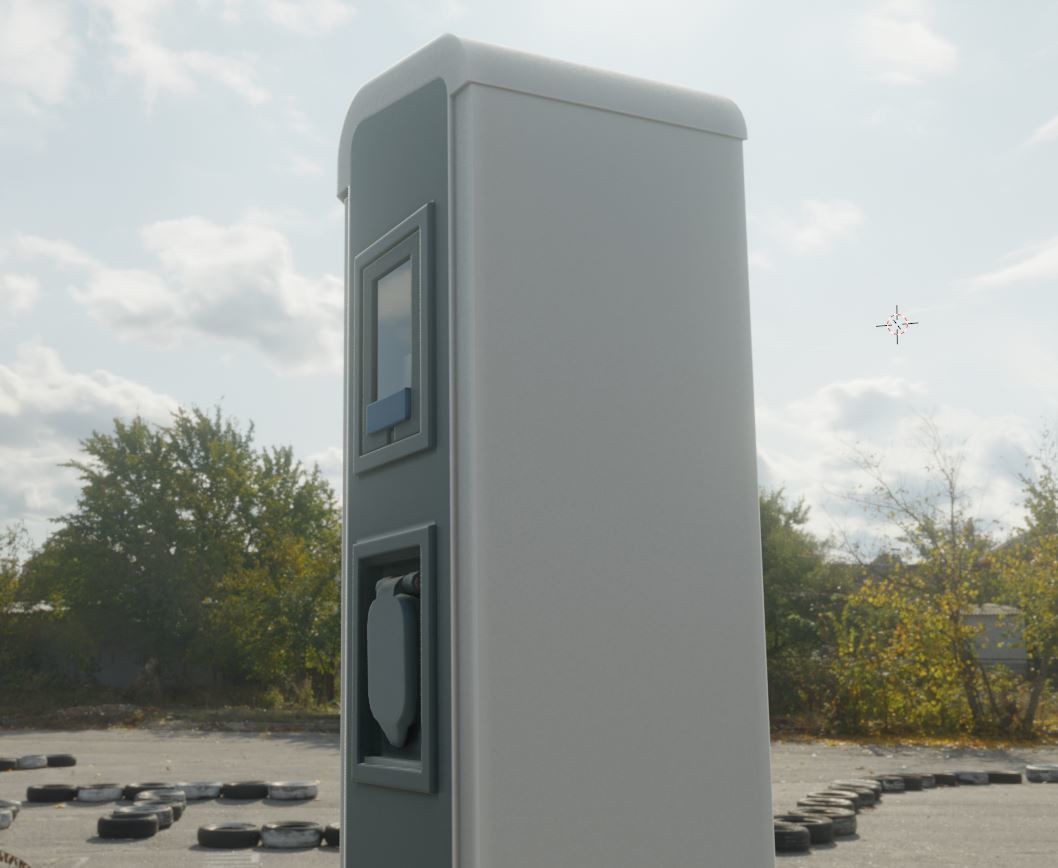 Electric Vehicle Charging Station 1  Low-poly 3D model_11