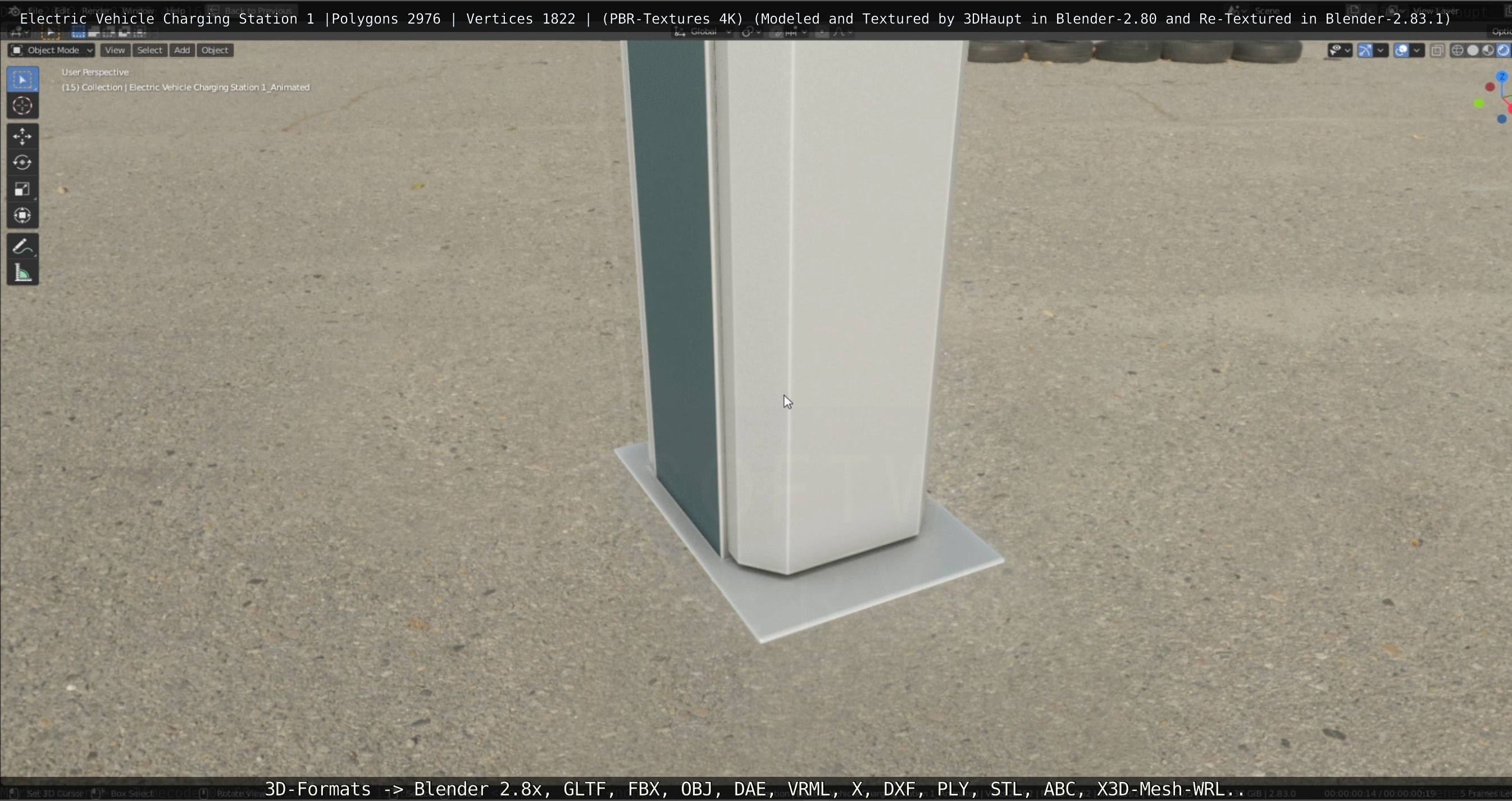 Electric Vehicle Charging Station 1  Low-poly 3D model_34