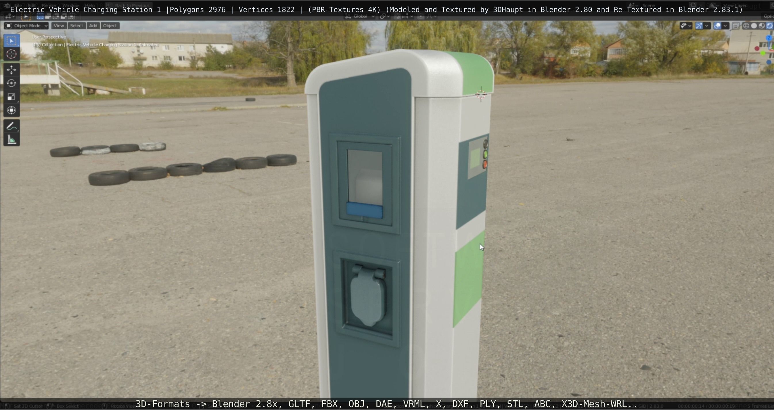 Electric Vehicle Charging Station 1  Low-poly 3D model_21