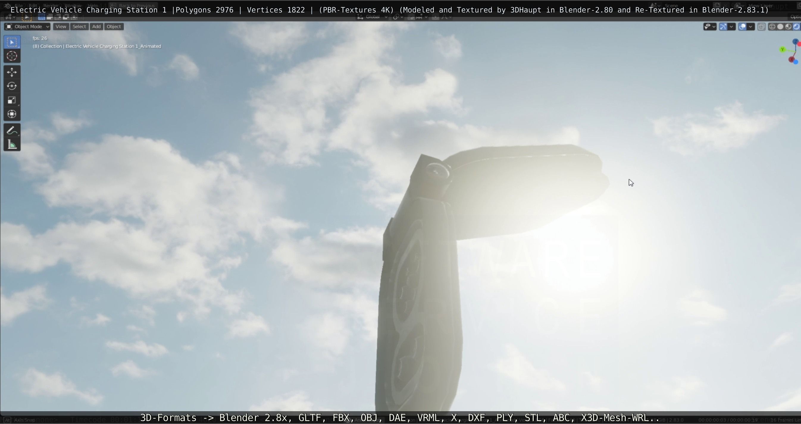 Electric Vehicle Charging Station 1  Low-poly 3D model_61