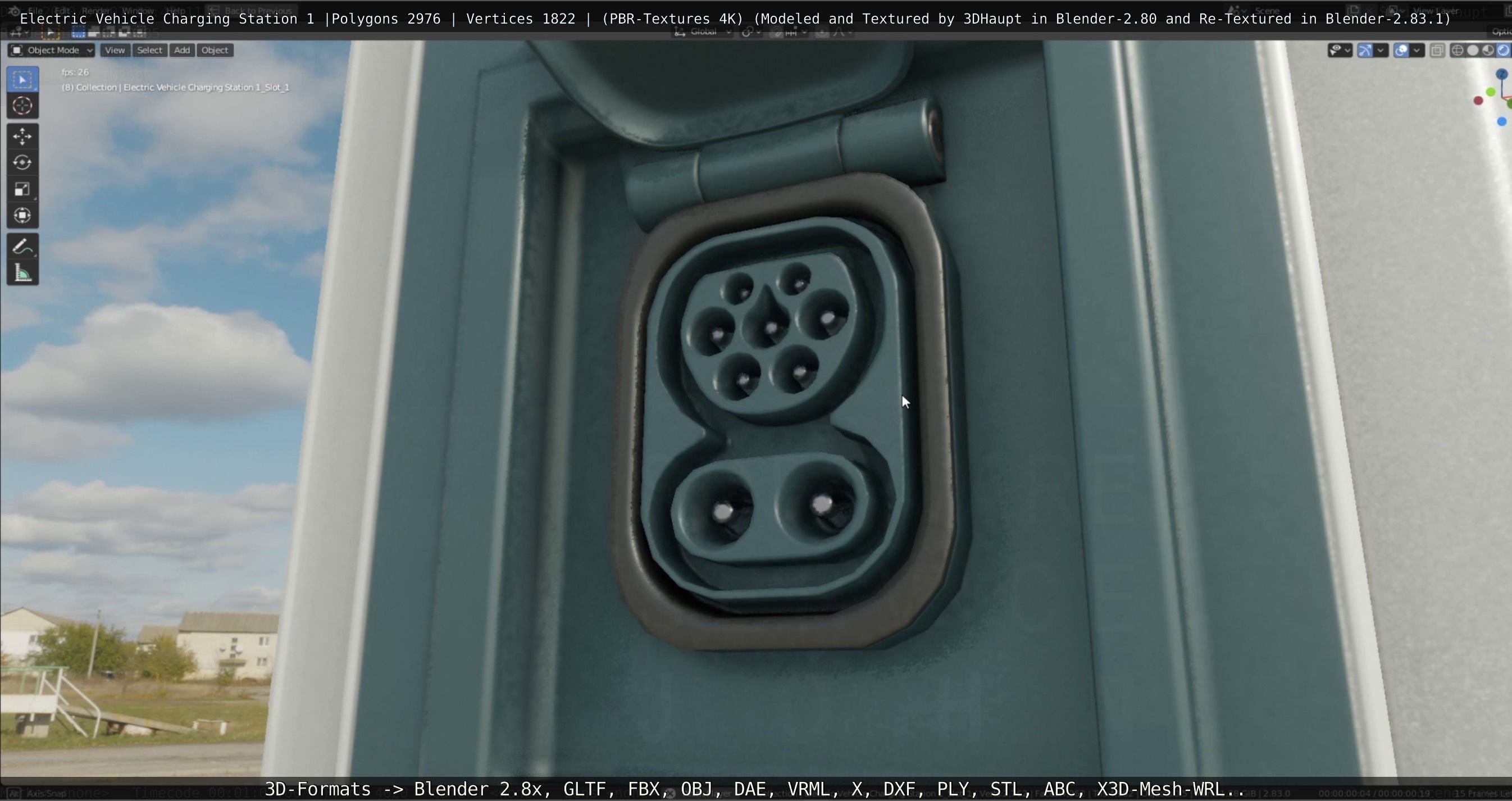 Electric Vehicle Charging Station 1  Low-poly 3D model_54