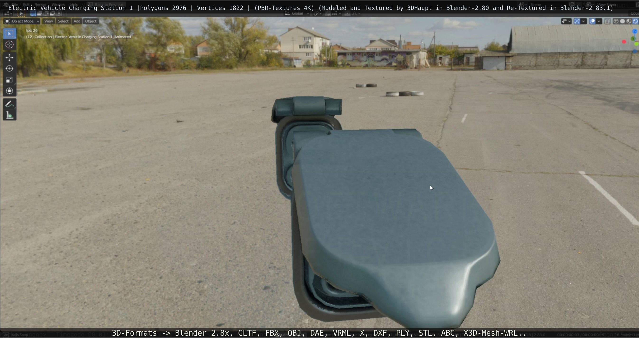 Electric Vehicle Charging Station 1  Low-poly 3D model_38