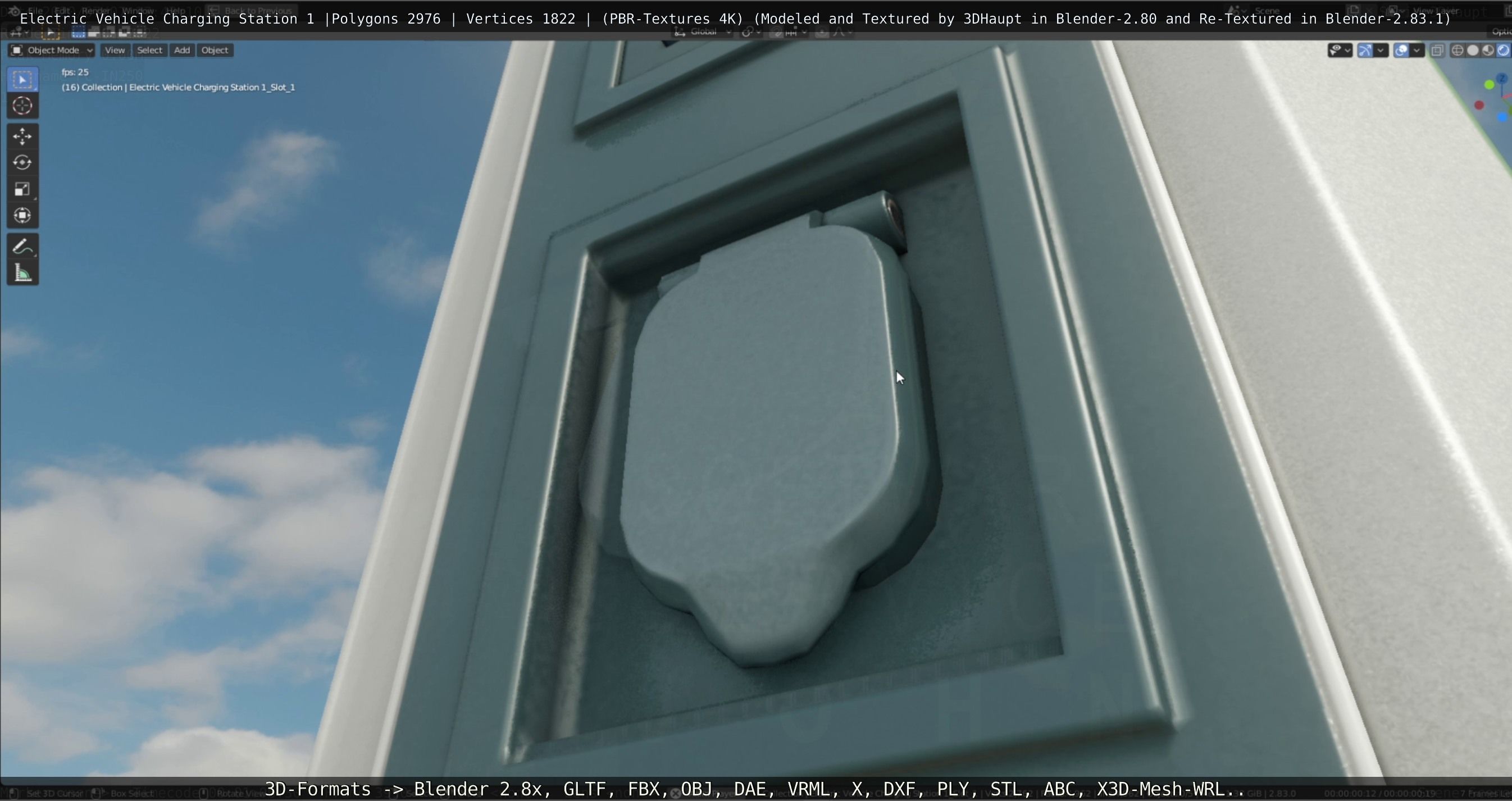 Electric Vehicle Charging Station 1  Low-poly 3D model_53