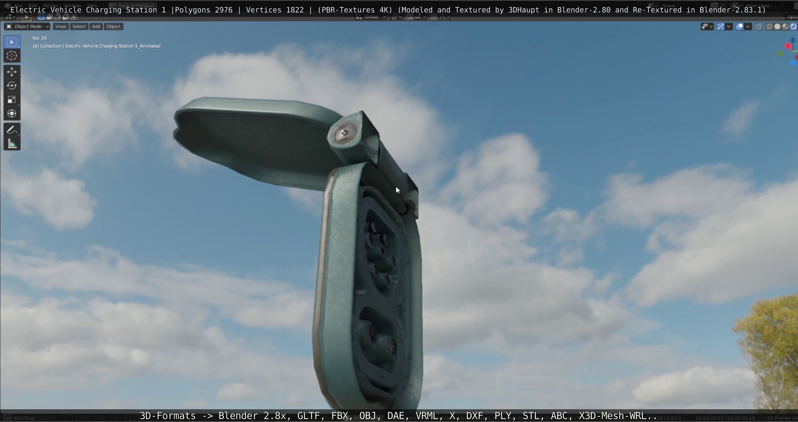 Electric Vehicle Charging Station 1  Low-poly 3D model_59