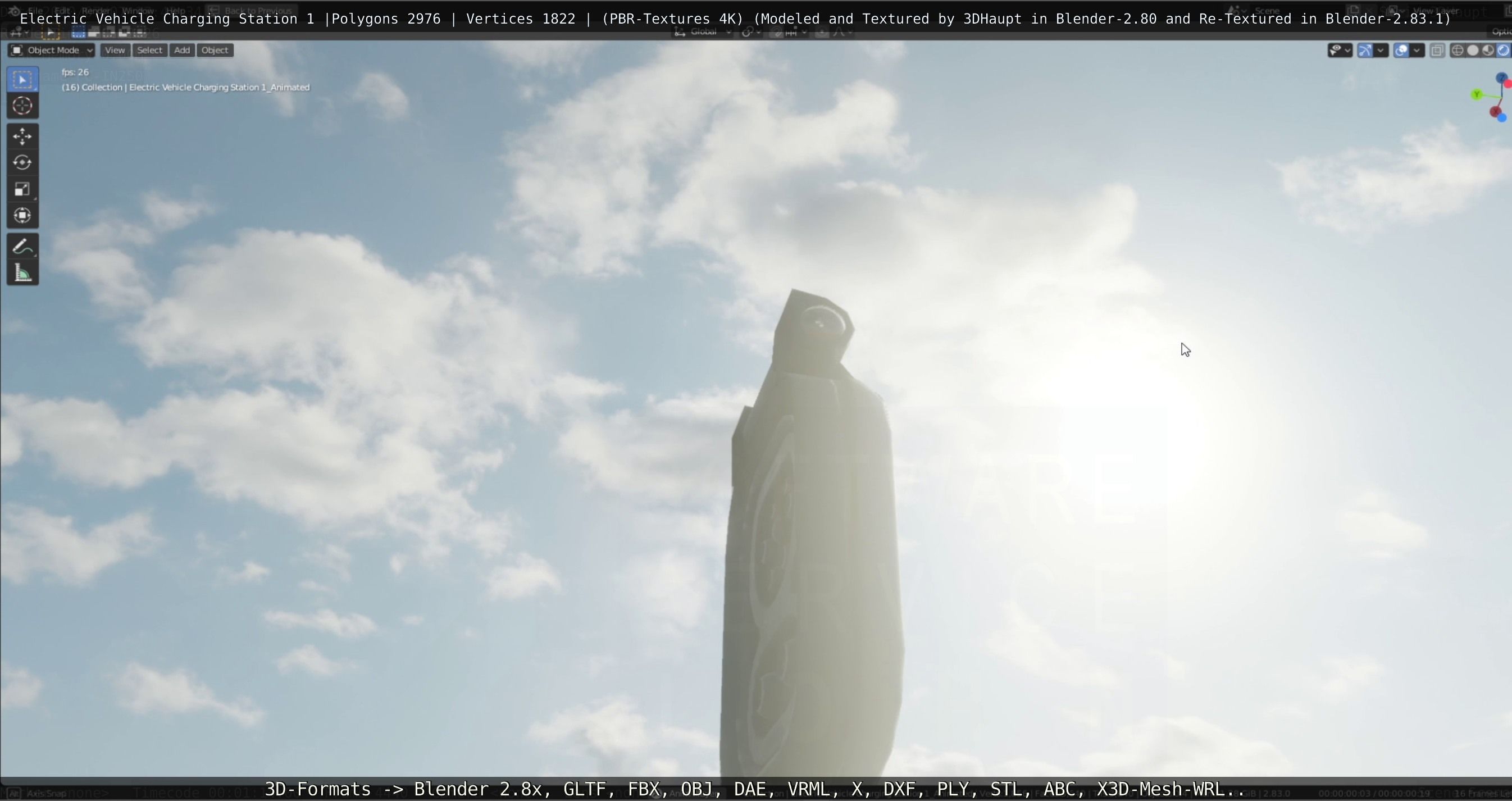 Electric Vehicle Charging Station 1  Low-poly 3D model_58