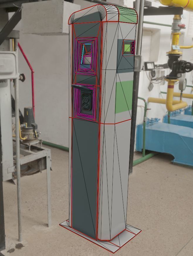 Electric Vehicle Charging Station 1  Low-poly 3D model_13