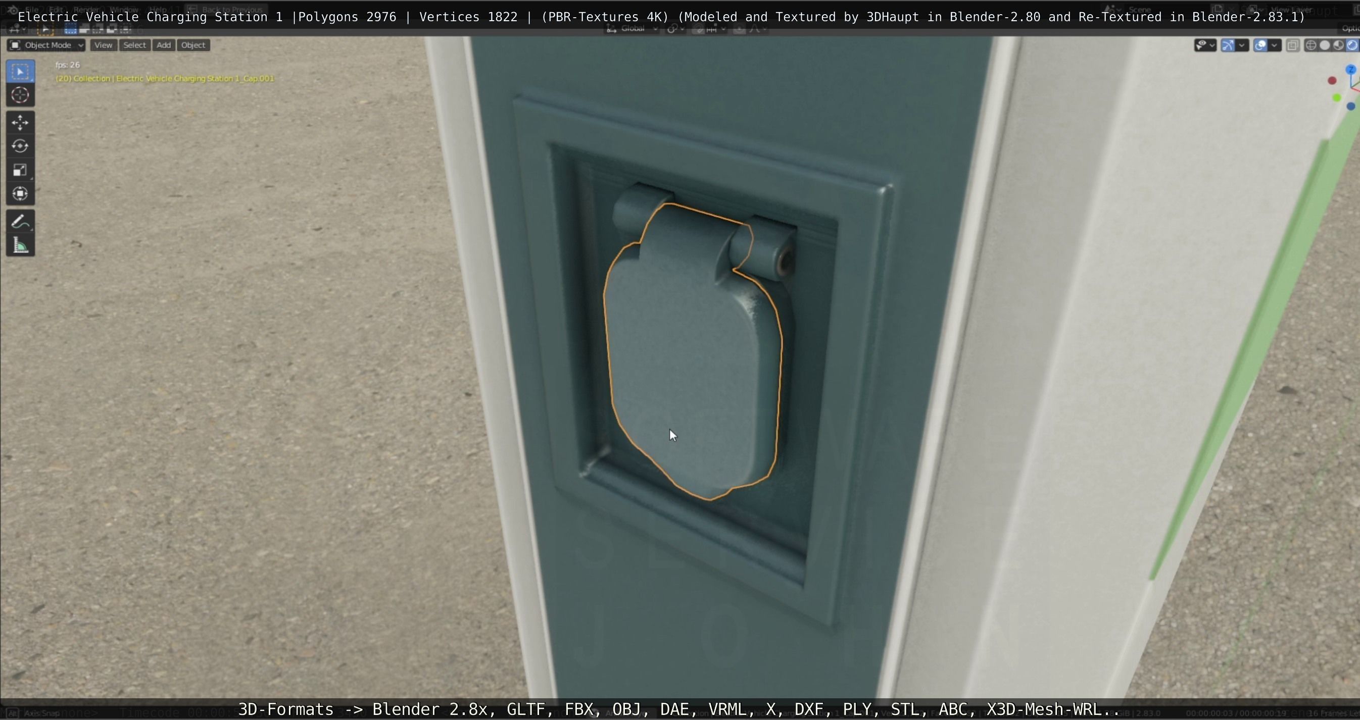 Electric Vehicle Charging Station 1  Low-poly 3D model_49