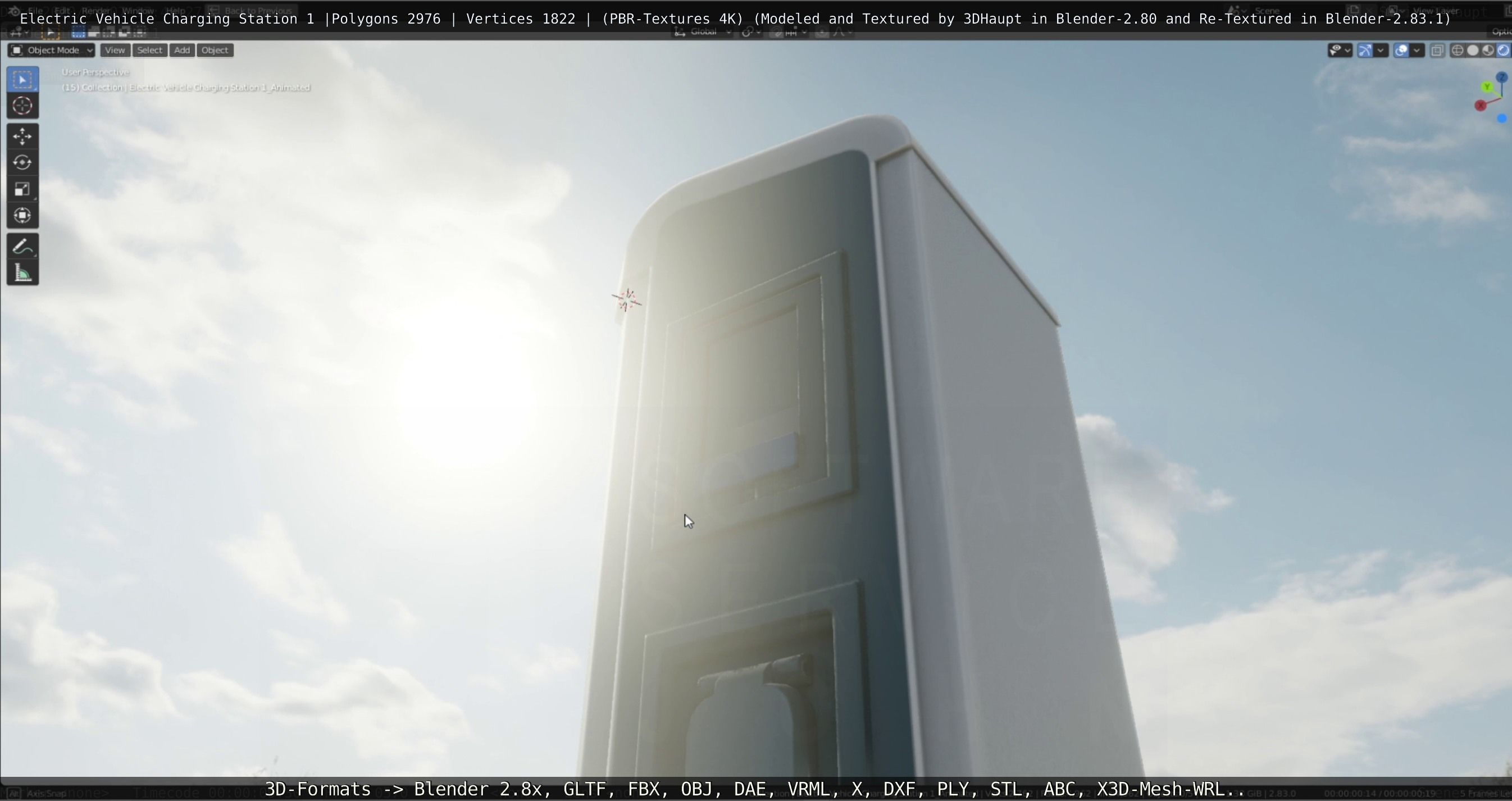 Electric Vehicle Charging Station 1  Low-poly 3D model_26