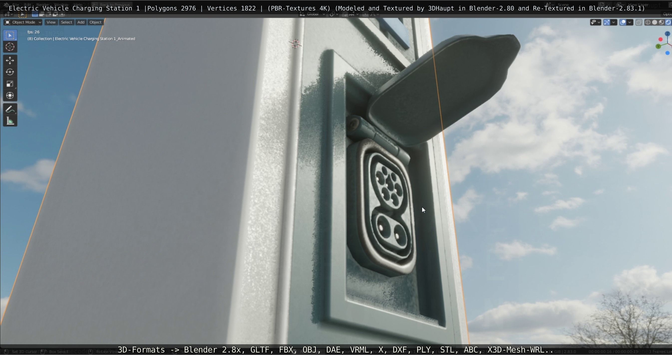 Electric Vehicle Charging Station 1  Low-poly 3D model_44