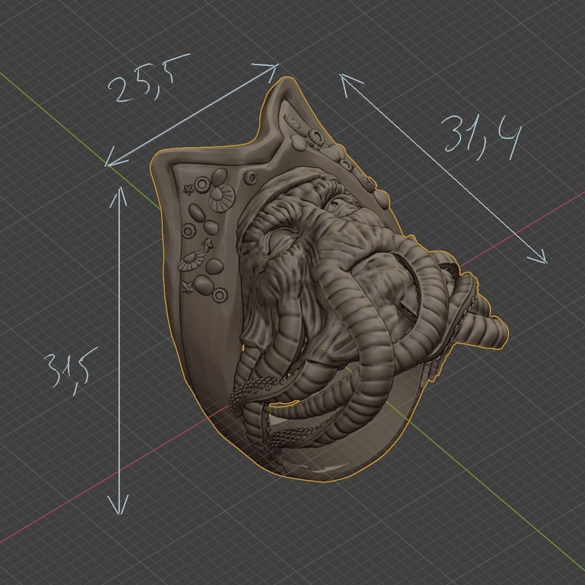 Davy Jones ring 3D print model_3