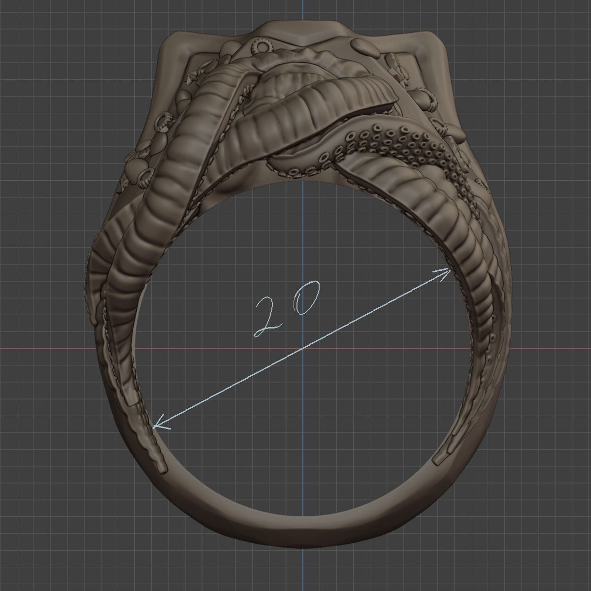 Davy Jones ring 3D print model_4
