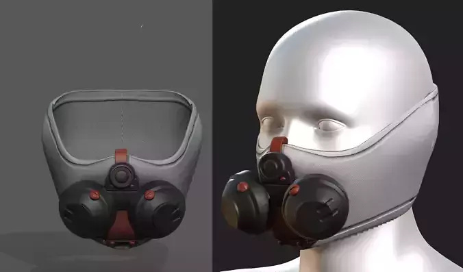 Gas mask respirator scifi futuristic 
