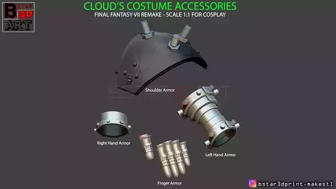 Cloud Armor Accessories - Final Fantasy VII Remake  3D print model