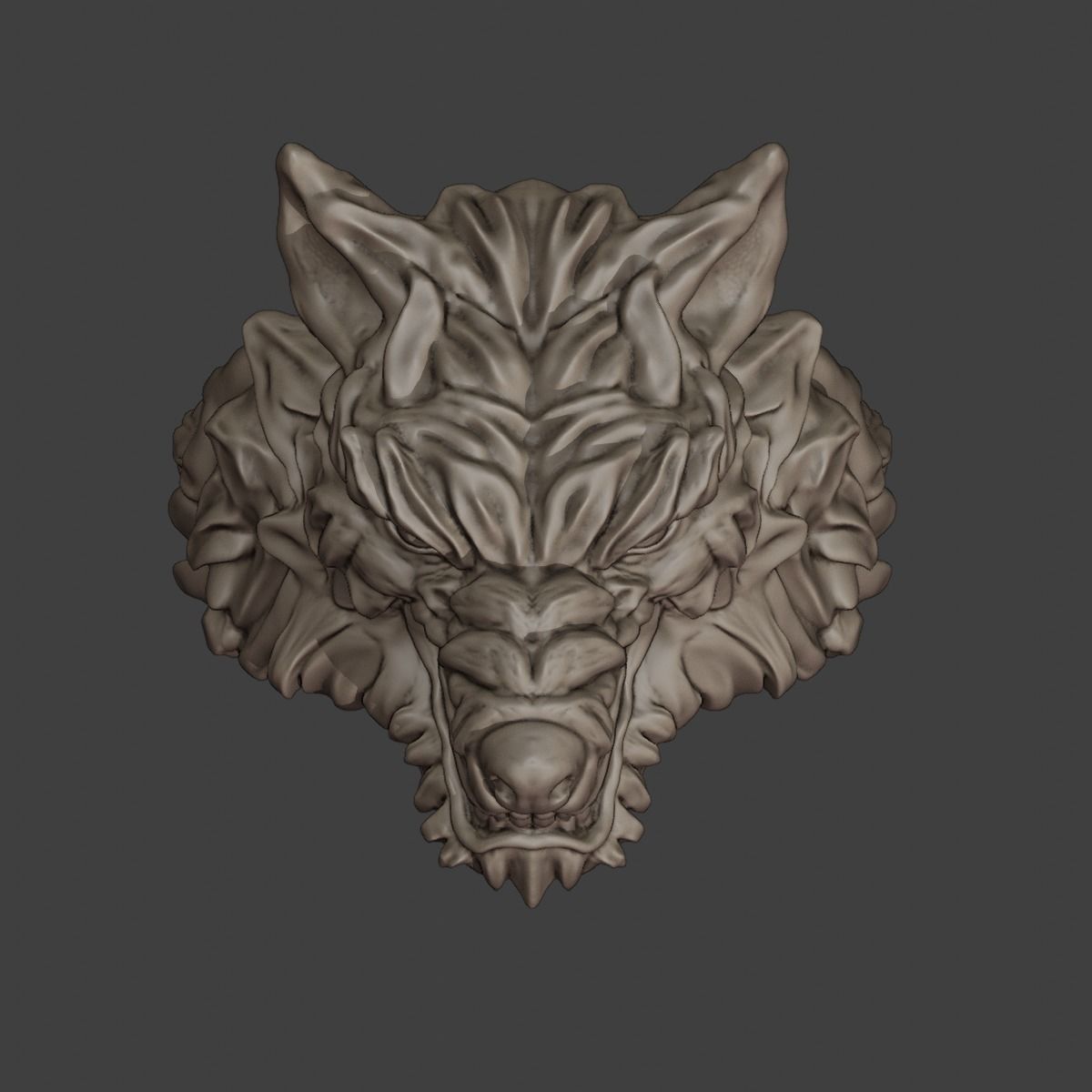 Wolf ring 3D print model_5
