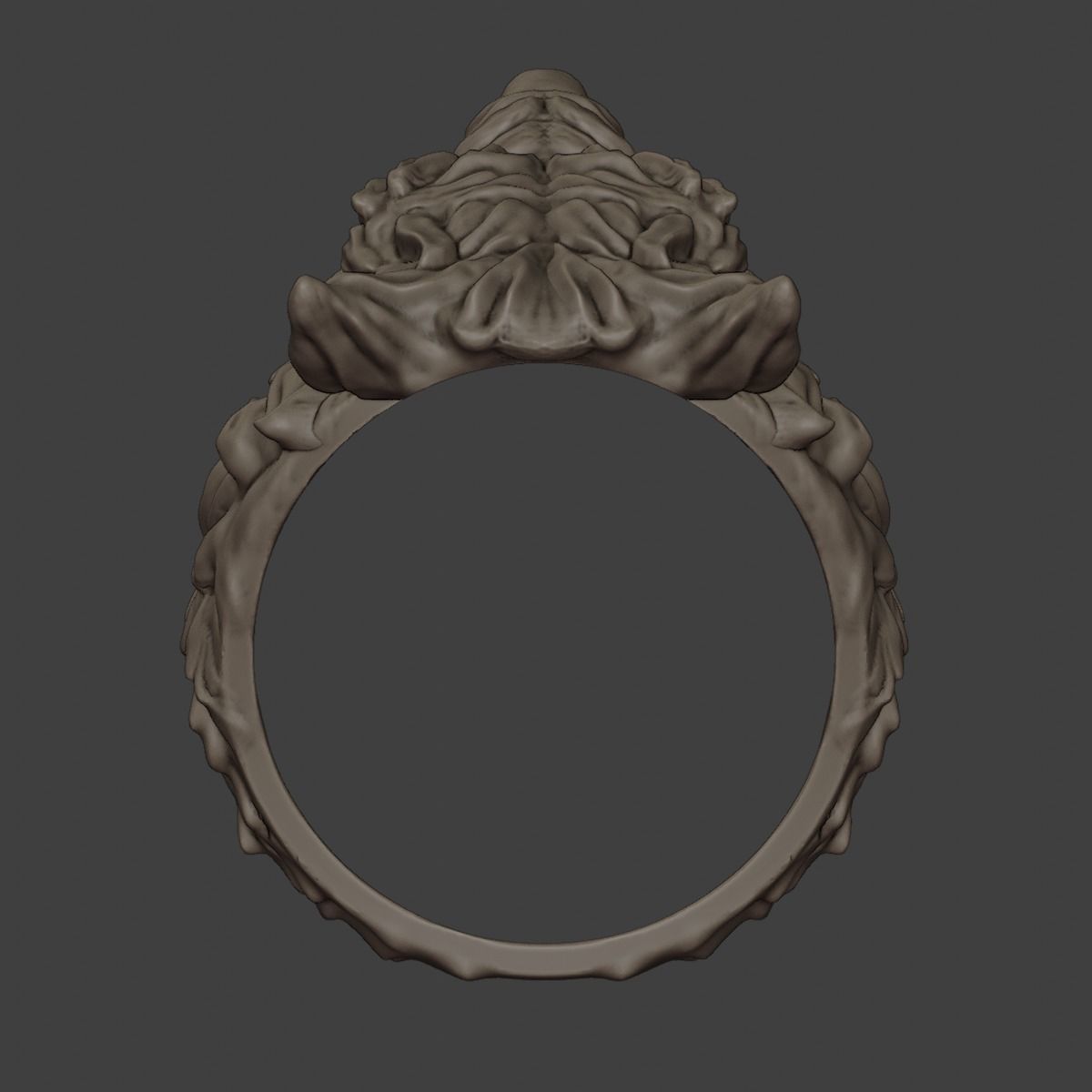 Wolf ring 3D print model_8