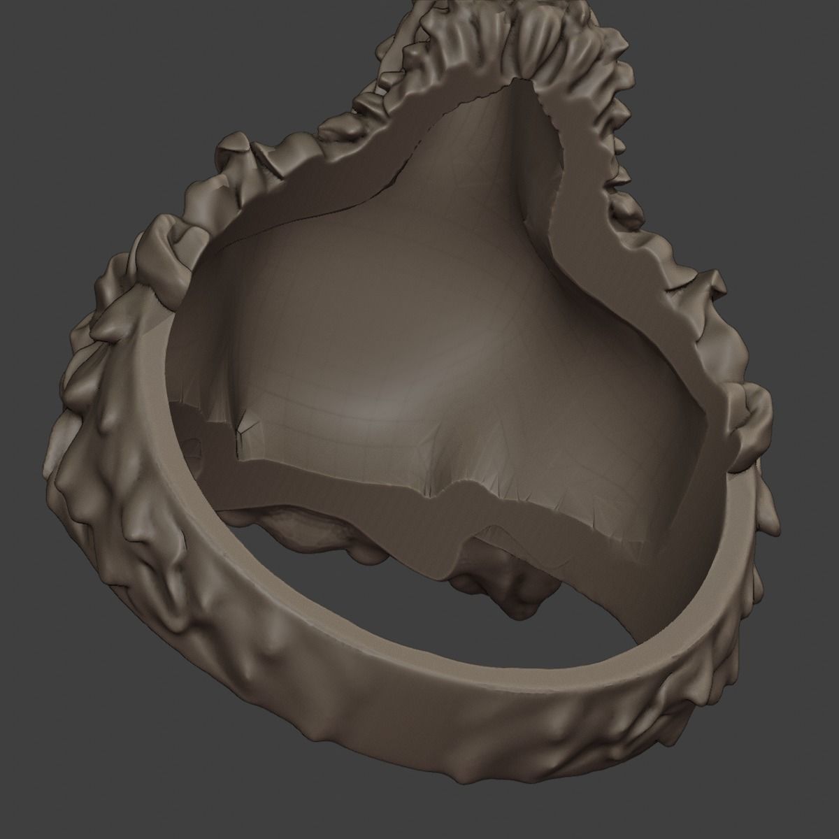 Wolf ring 3D print model_3