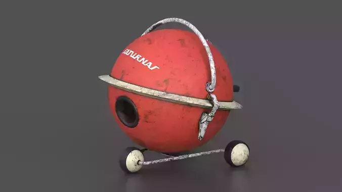 PBR Retro vacuum cleaner Saturnas 3D model