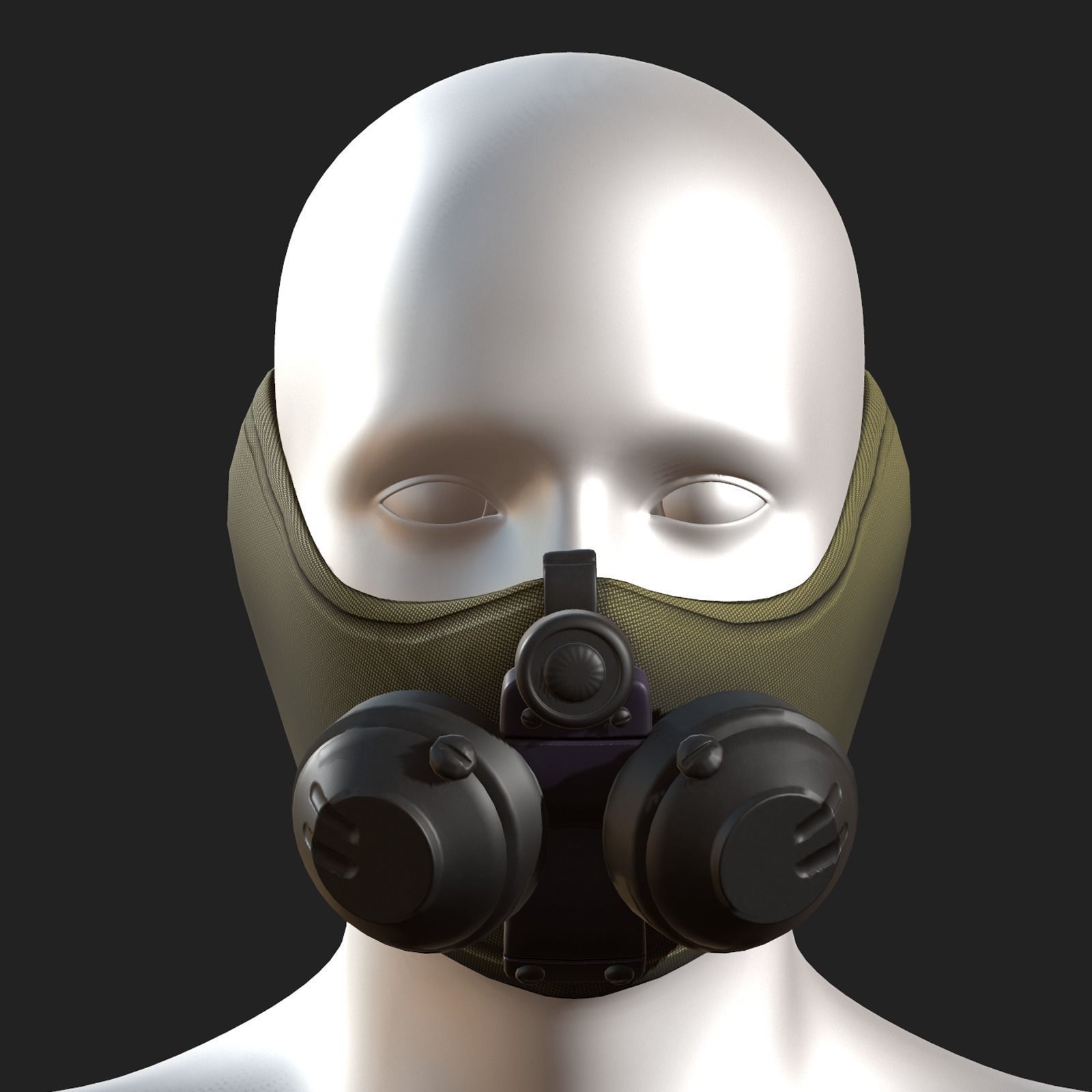 Gas mask respirator scifi futuristic 3d model Low-poly 3D model_9