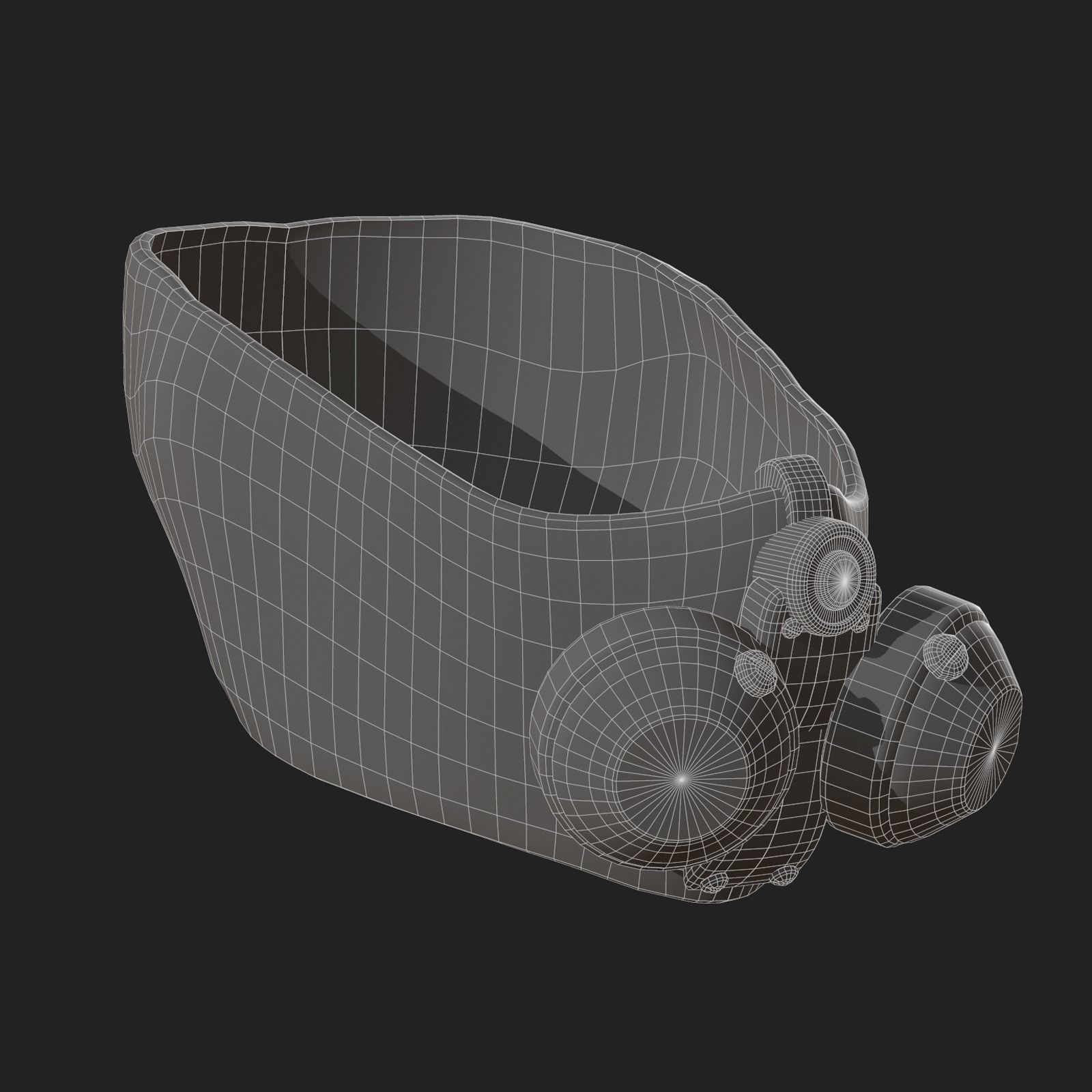 Gas mask respirator scifi futuristic 3d model Low-poly 3D model_11