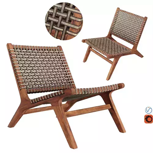 Nairobi Garden Armchair No7 Braided Low-poly 3D model