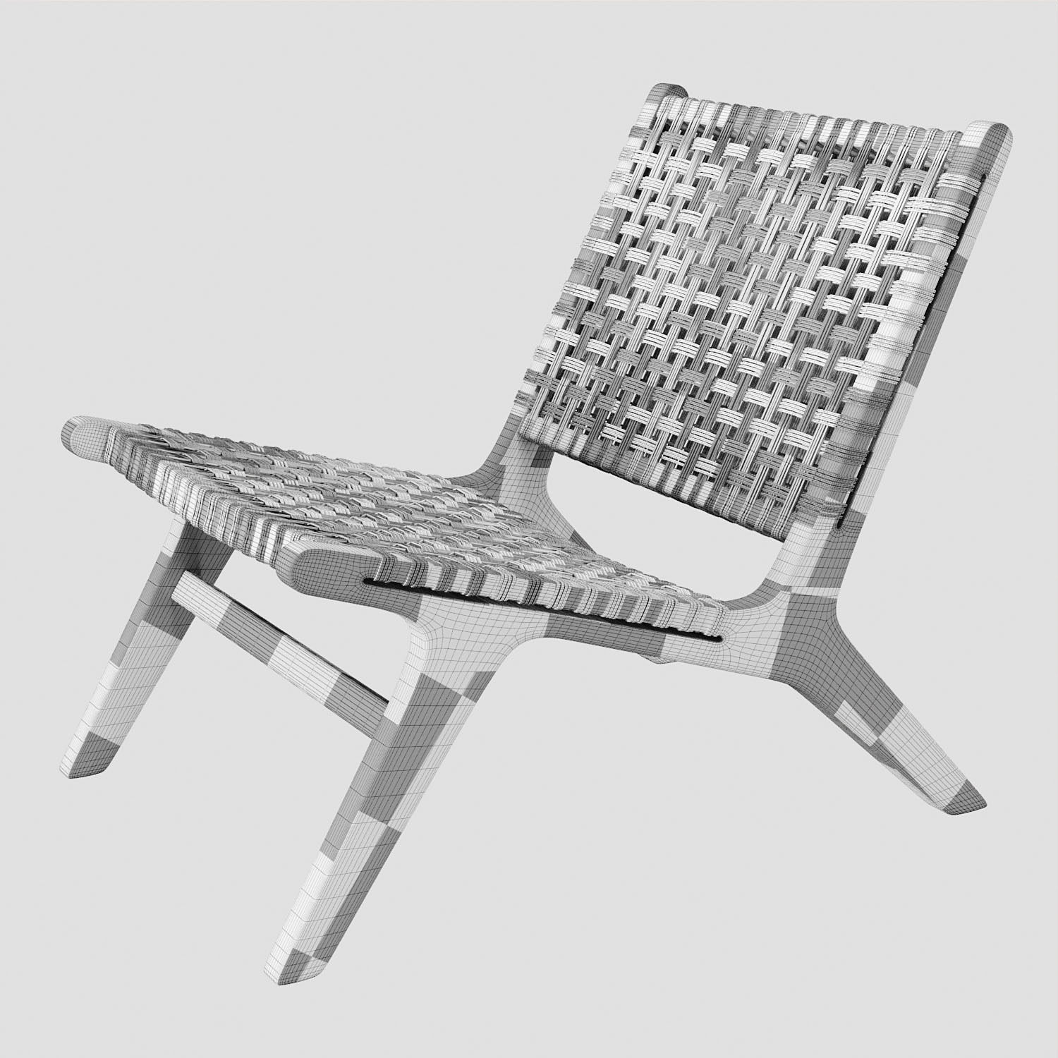 Nairobi Garden Armchair No7 Braided Low-poly 3D model_4