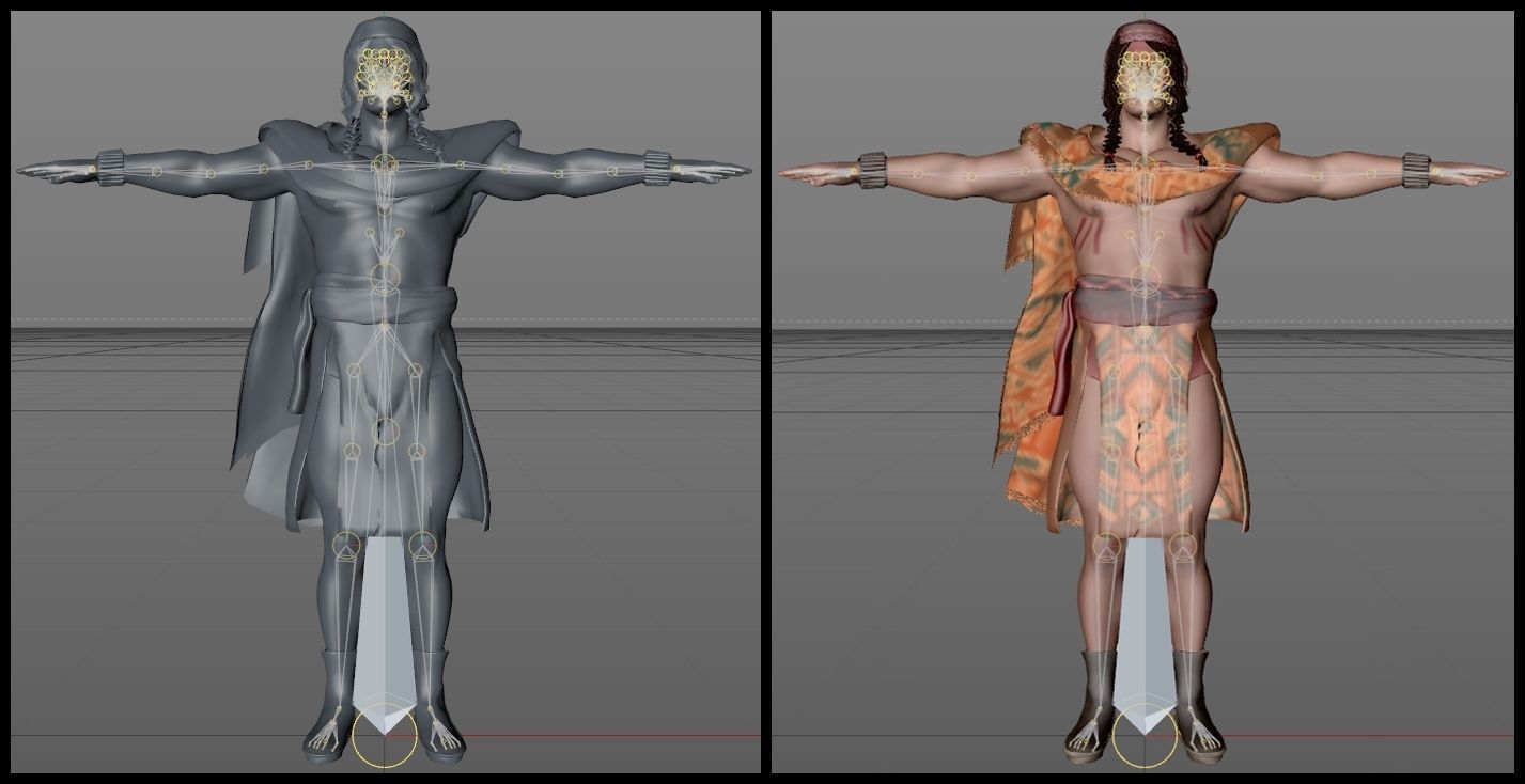 Native American Warrior Male 3D model_10