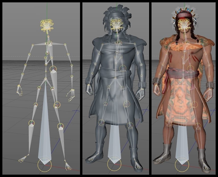 Native American Warrior Male 3D model_11