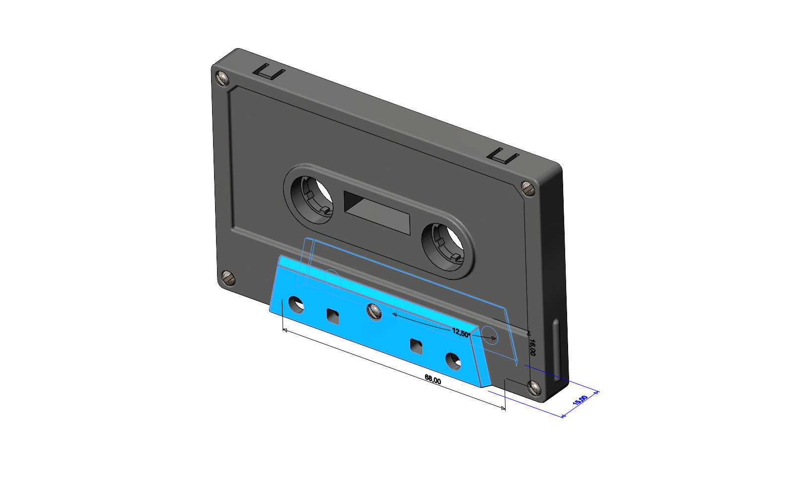 Cassette Tape replica 3D print model_8