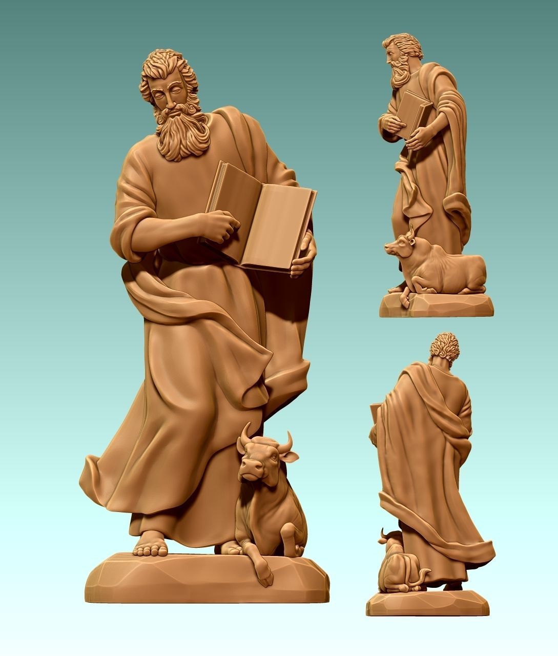 Luke Evangelist - CNC Router Carving 3D print model_12