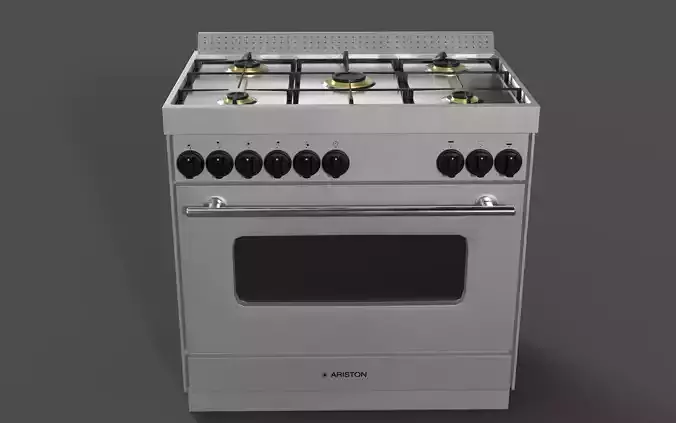 PBR gas cooker 3D model
