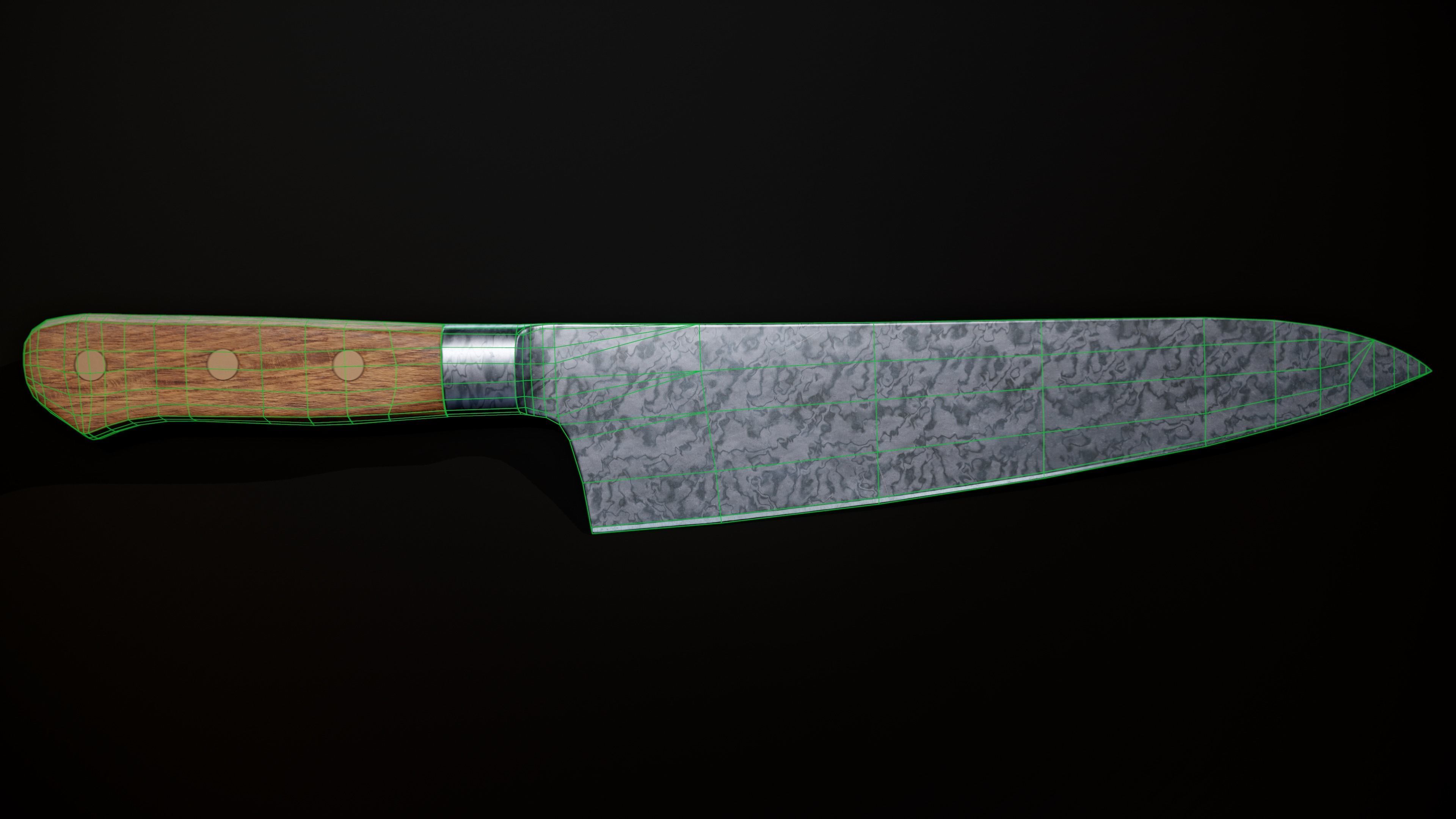 Kitchen Knife RealTime Low-poly 3D model_11
