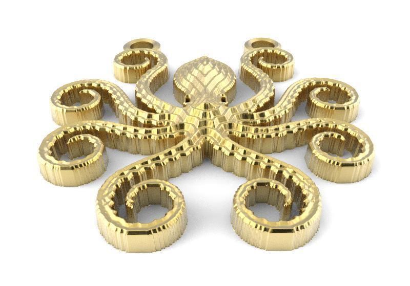 Octopus pendant  3D print model_1