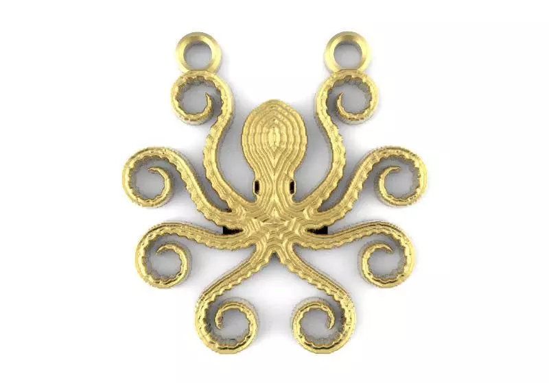 Octopus pendant  3D print model_0