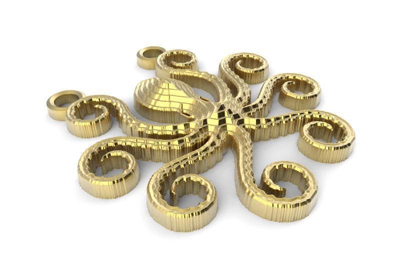 Octopus pendant  3D print model_2