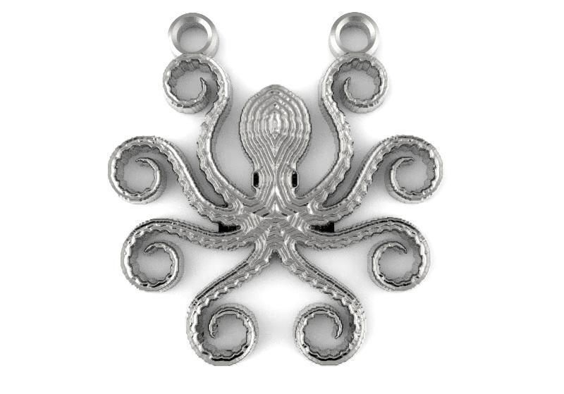 Octopus pendant  3D print model_3
