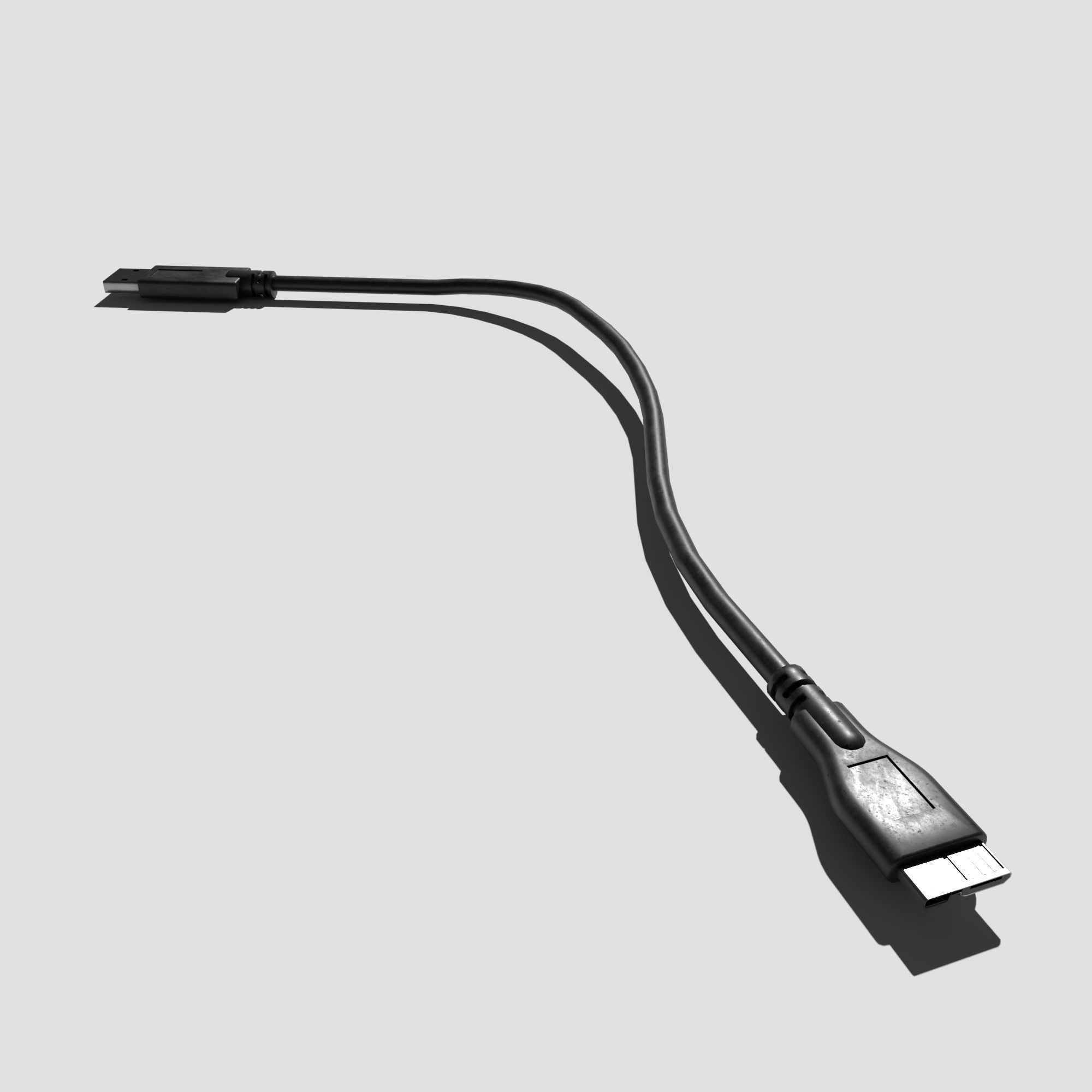 USB to Micro B Cable 3D model_20