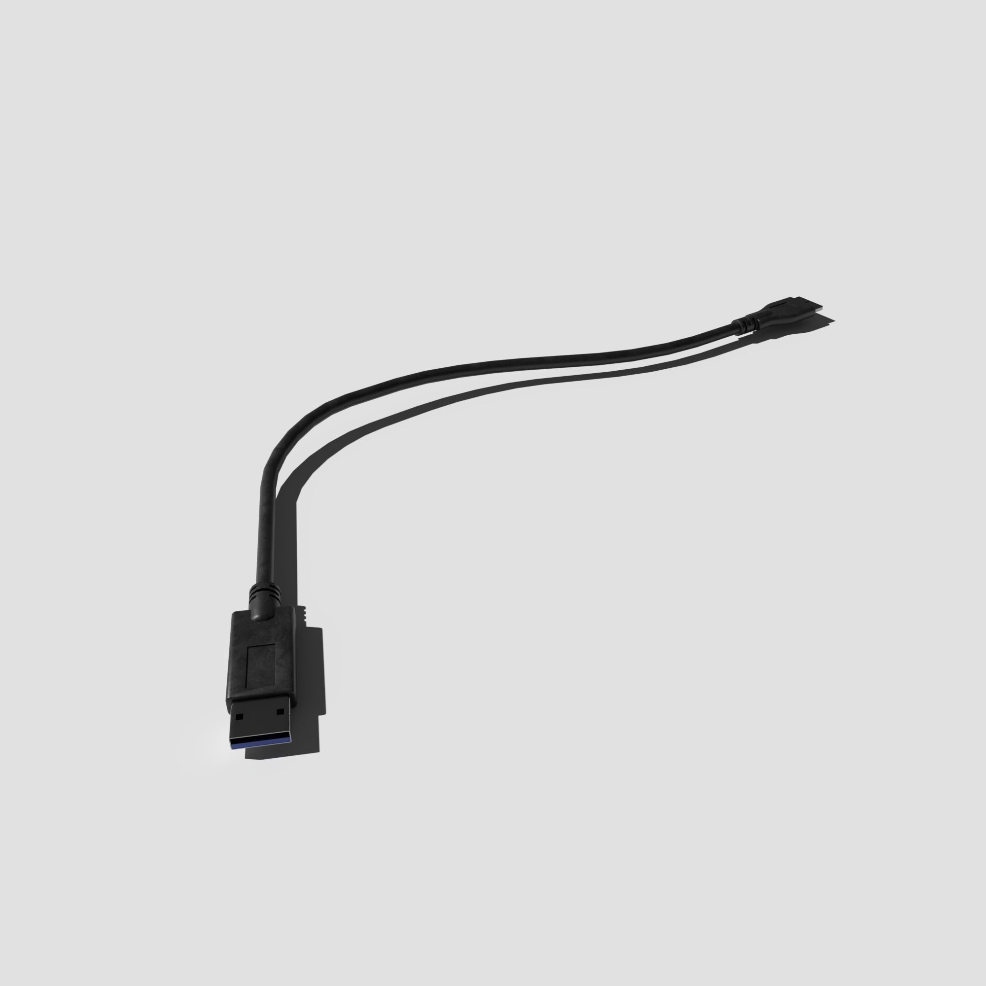 USB to Micro B Cable 3D model_6