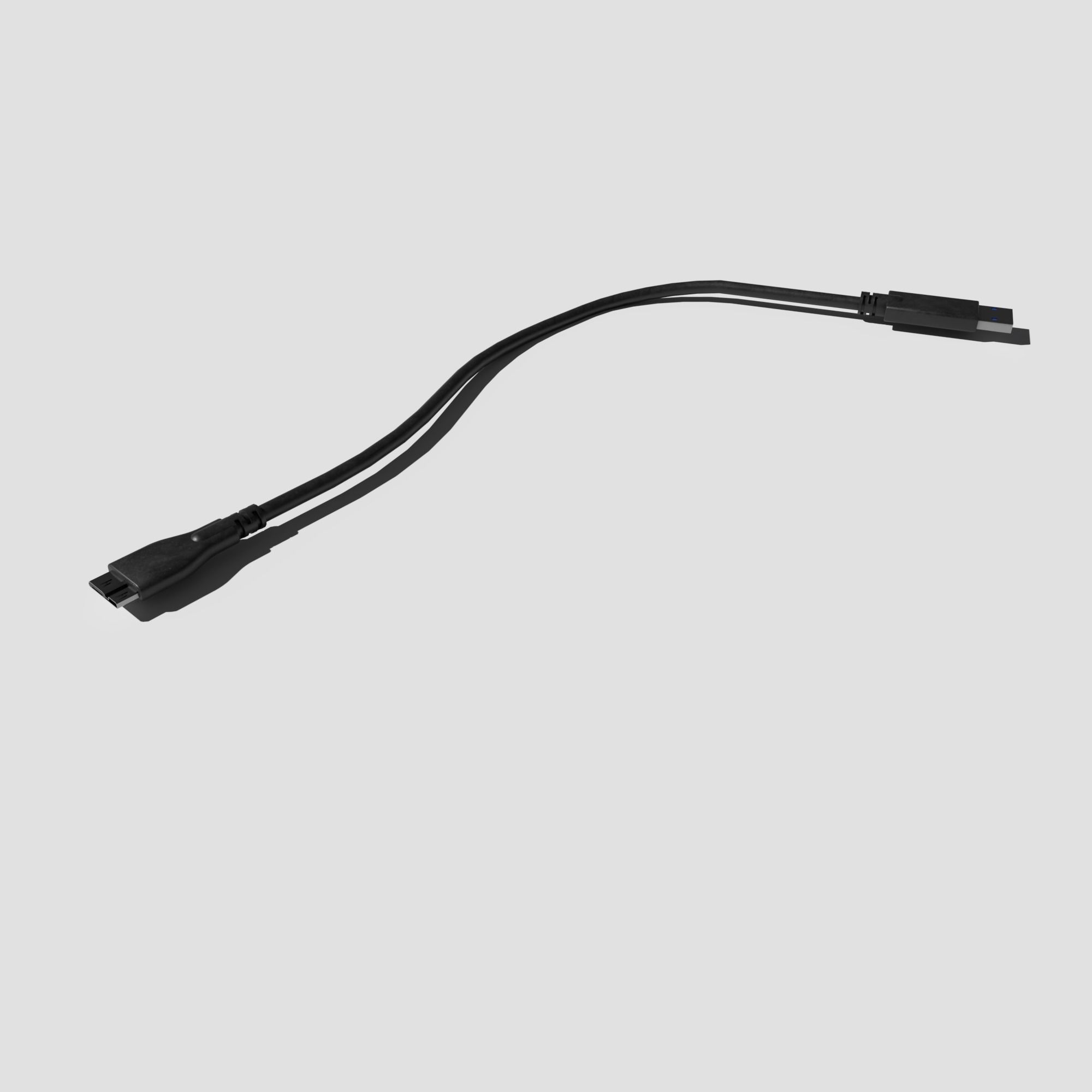 USB to Micro B Cable 3D model_13