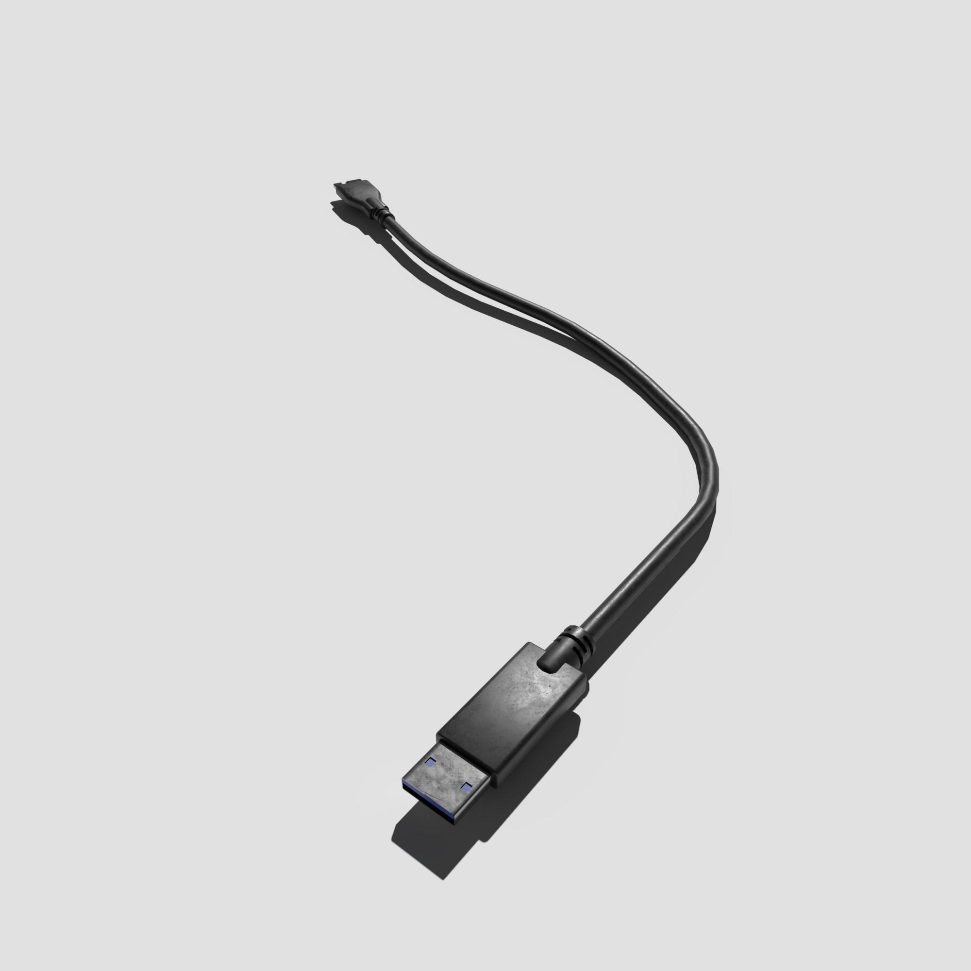 USB to Micro B Cable 3D model_15